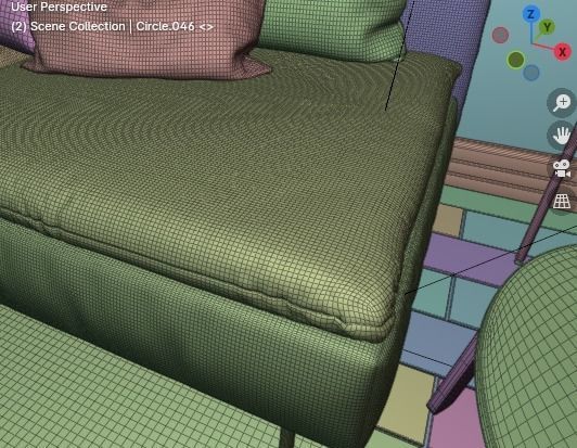 Ikea collection for living room 3D model_7