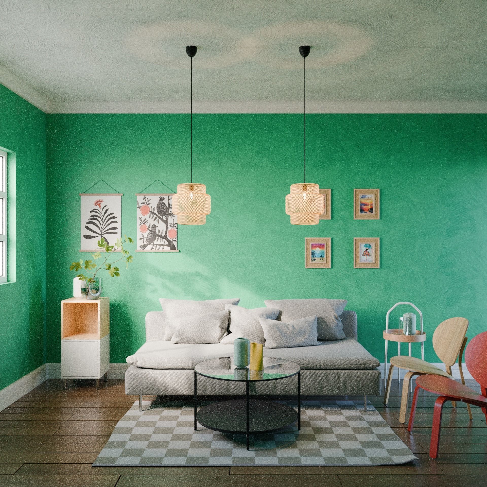 Ikea collection for living room 3D model_2