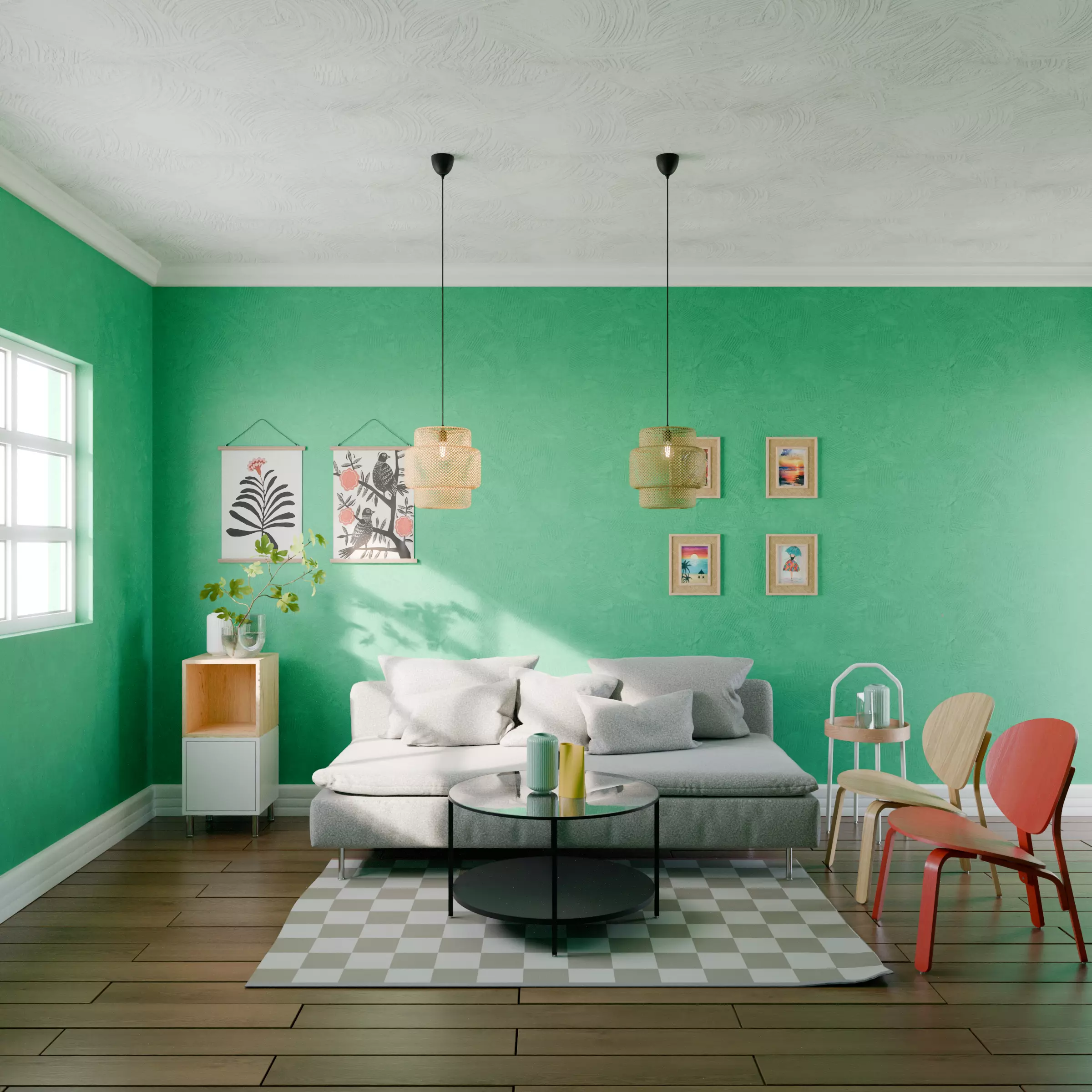 Ikea collection for living room 3D model_0
