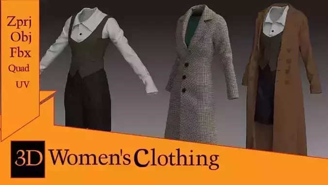 women coats 3D model