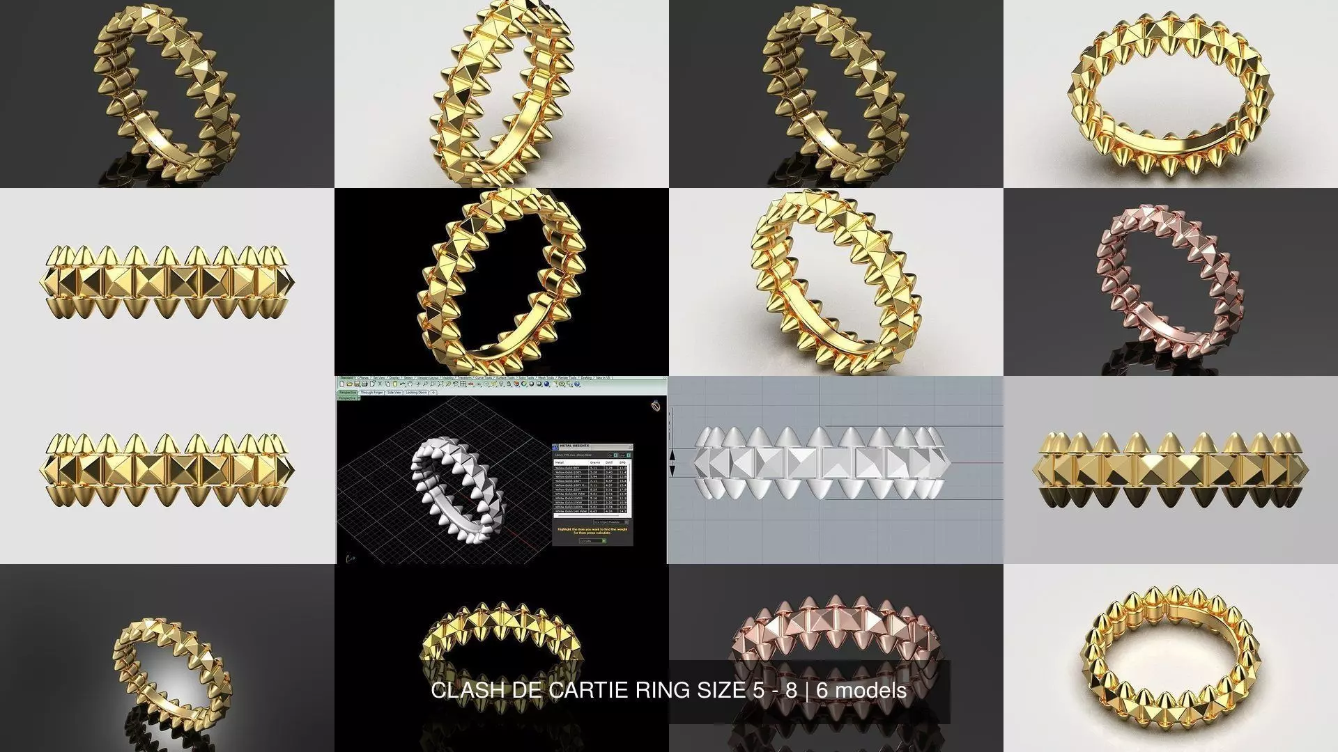 CLASH DE CARTIE RING SIZE 5 - 8 3D Model Collection_1