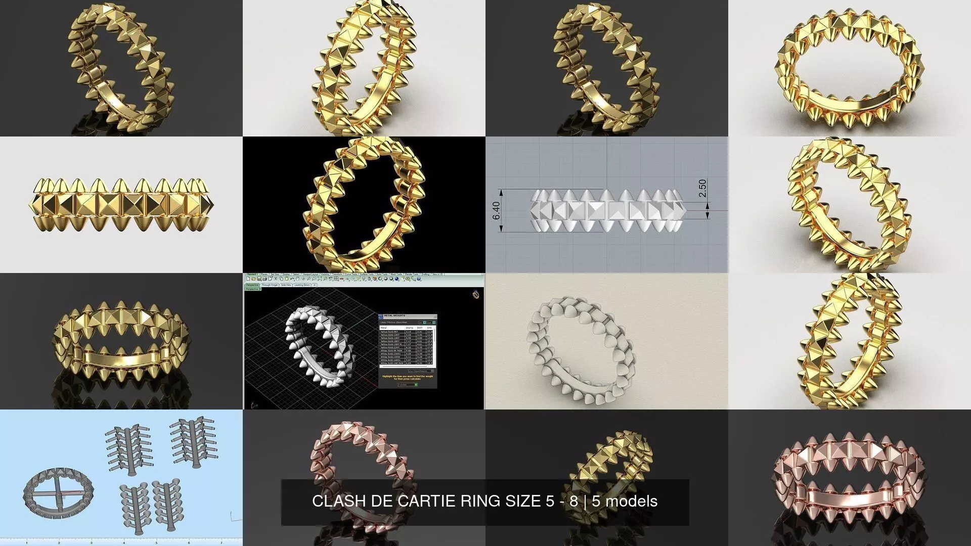 CLASH DE CARTIE RING SIZE 5 - 8 3D Model Collection_2