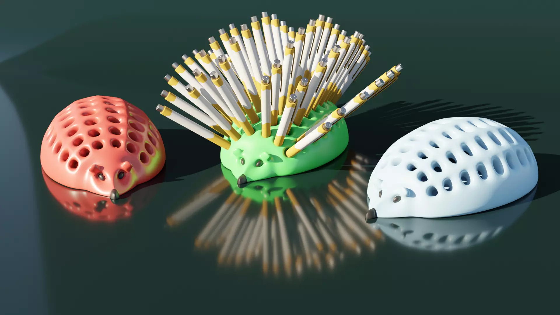 Hedgehog Pencil Holder 3D model_0