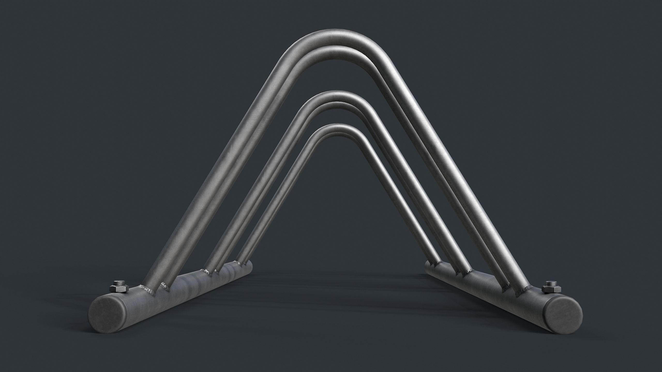Bike Rack 5 PBR Game Ready Low-poly 3D model_7