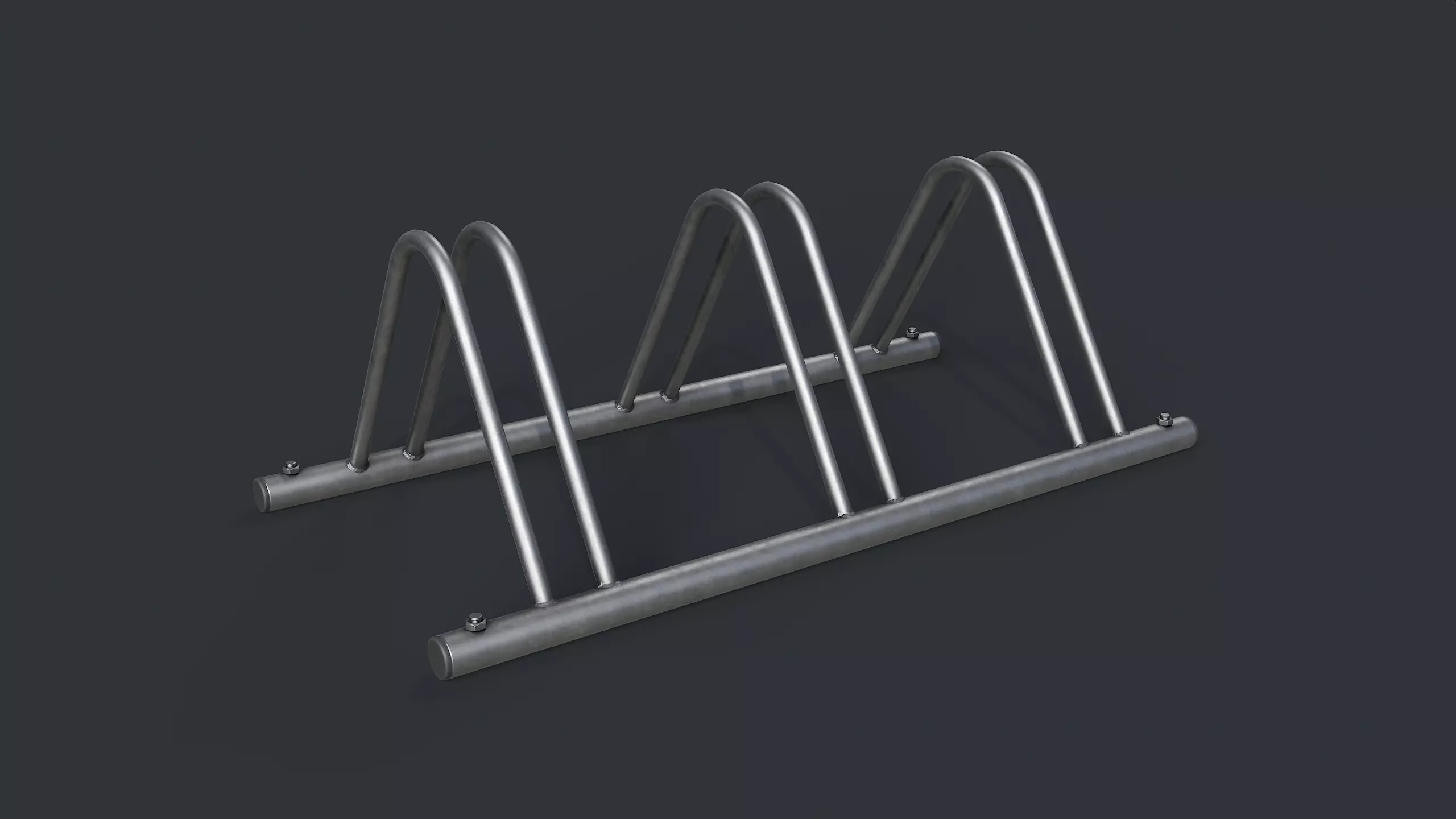 Bike Rack 5 PBR Game Ready Low-poly 3D model_0