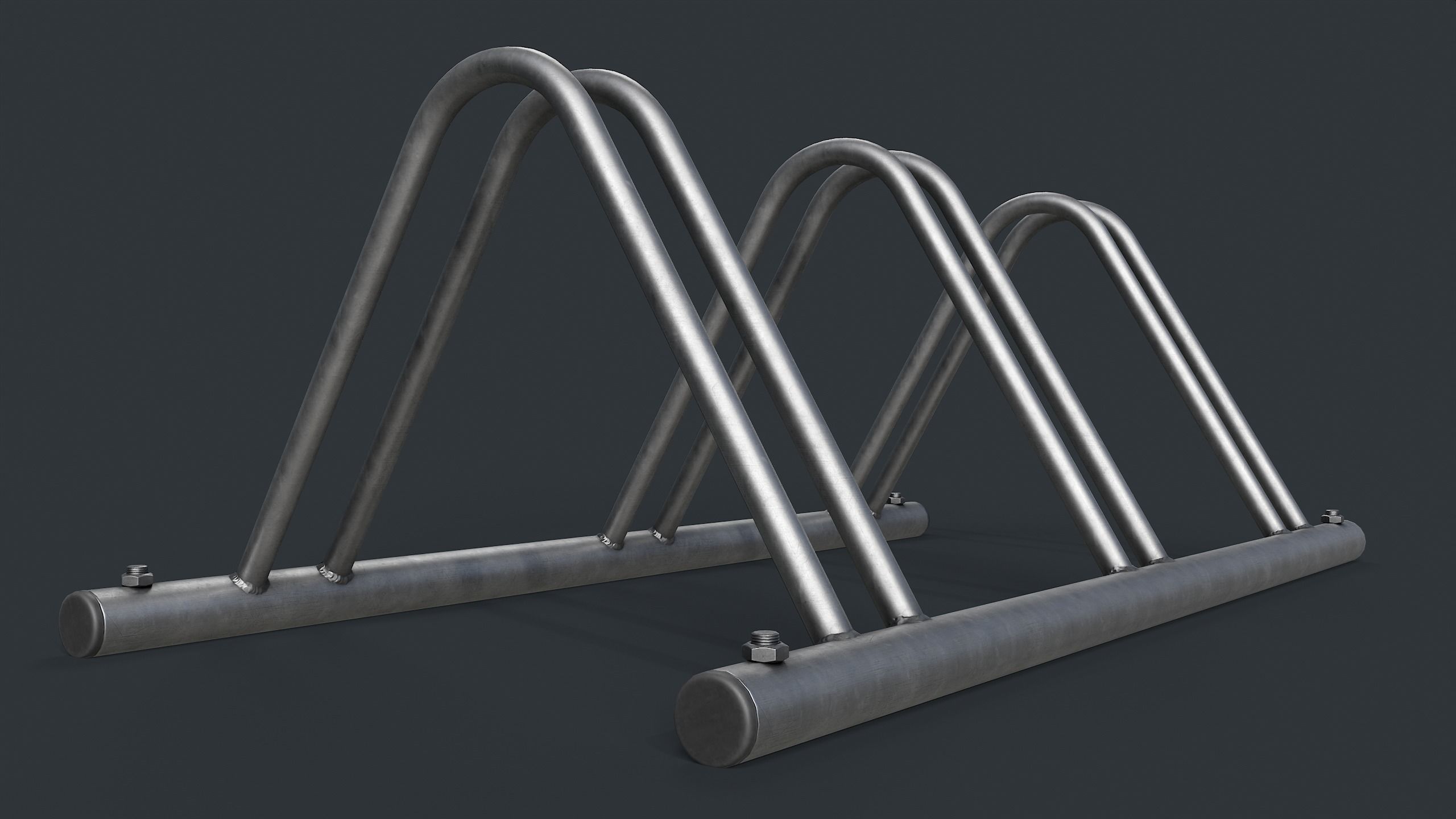Bike Rack 5 PBR Game Ready Low-poly 3D model_6