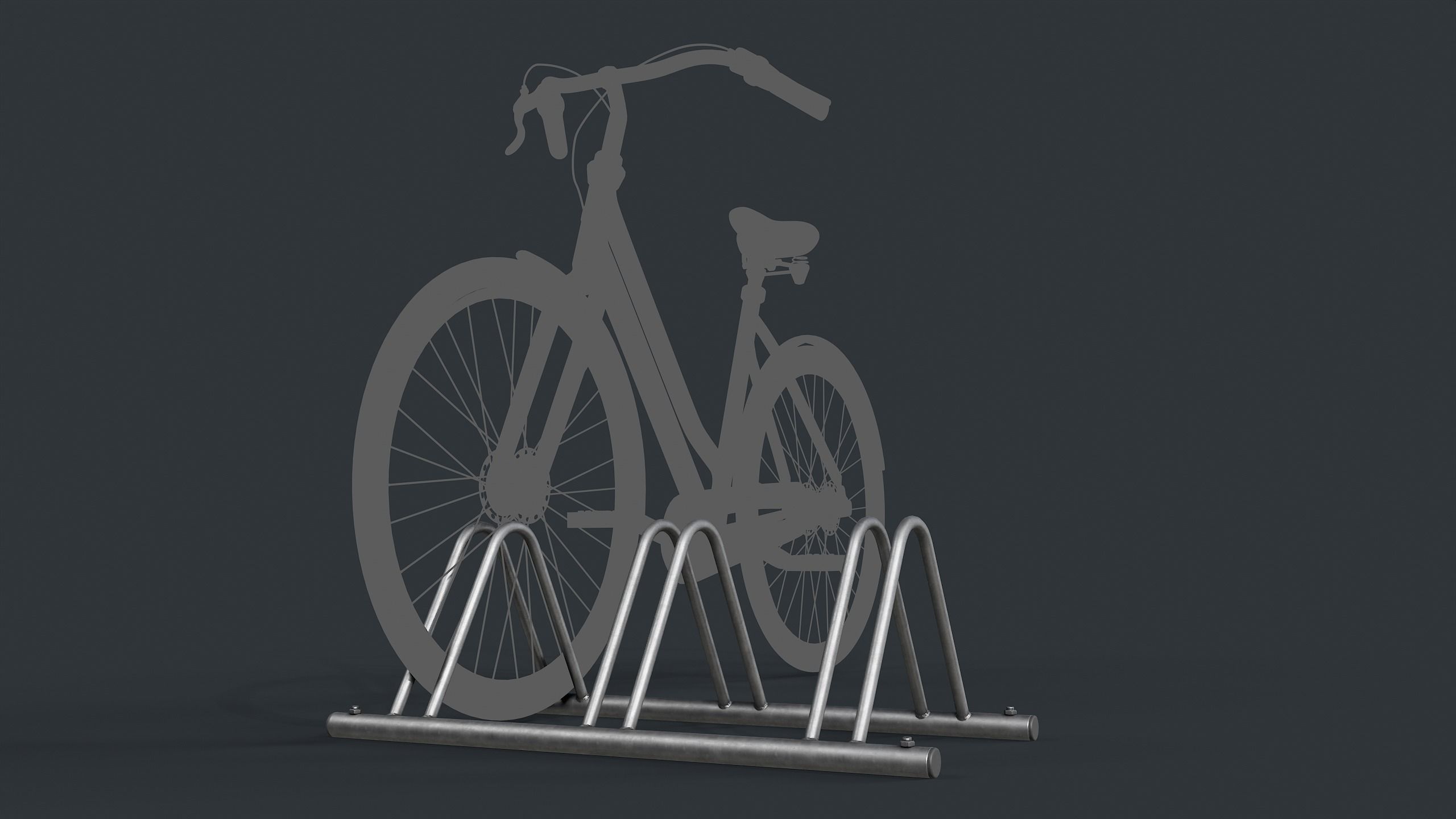 Bike Rack 5 PBR Game Ready Low-poly 3D model_2