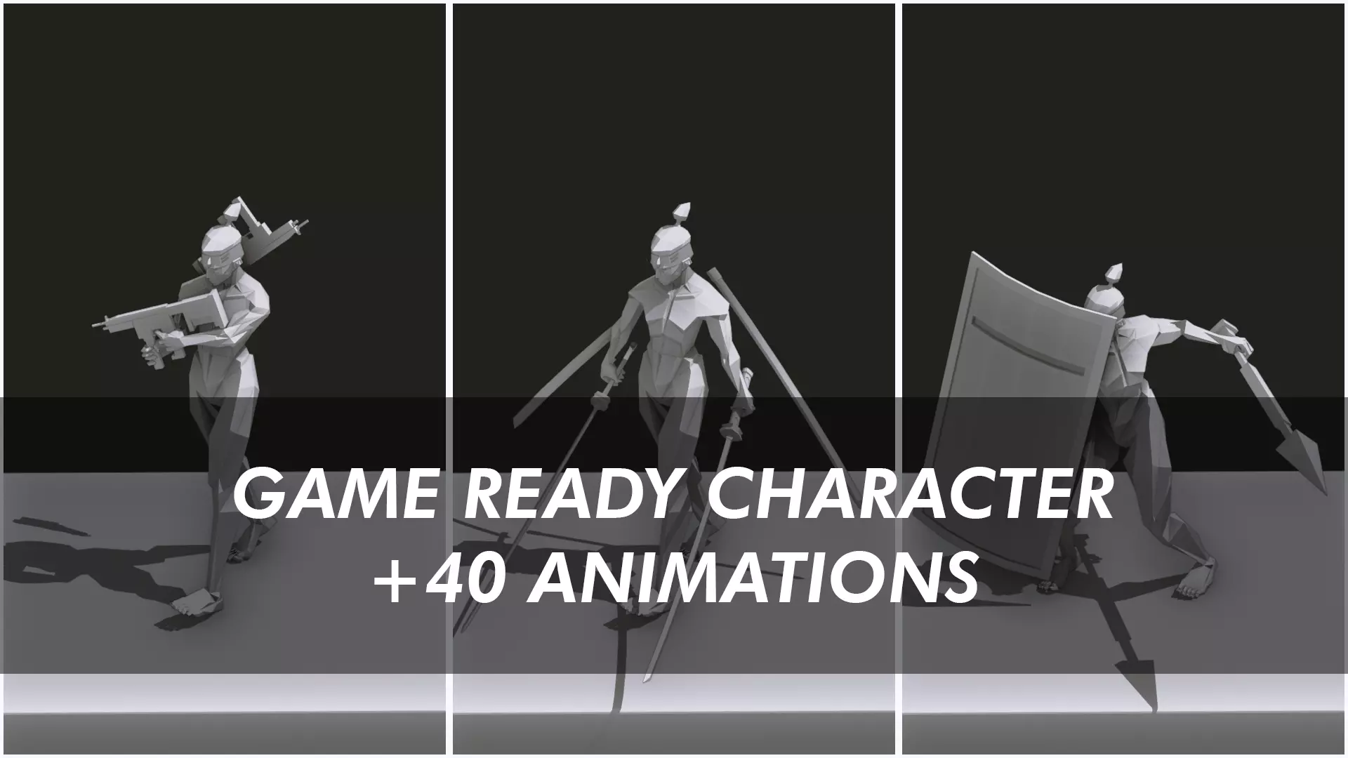 Game Ready Low Poly Character With More Than 40 Animations Low-poly 3D model_0