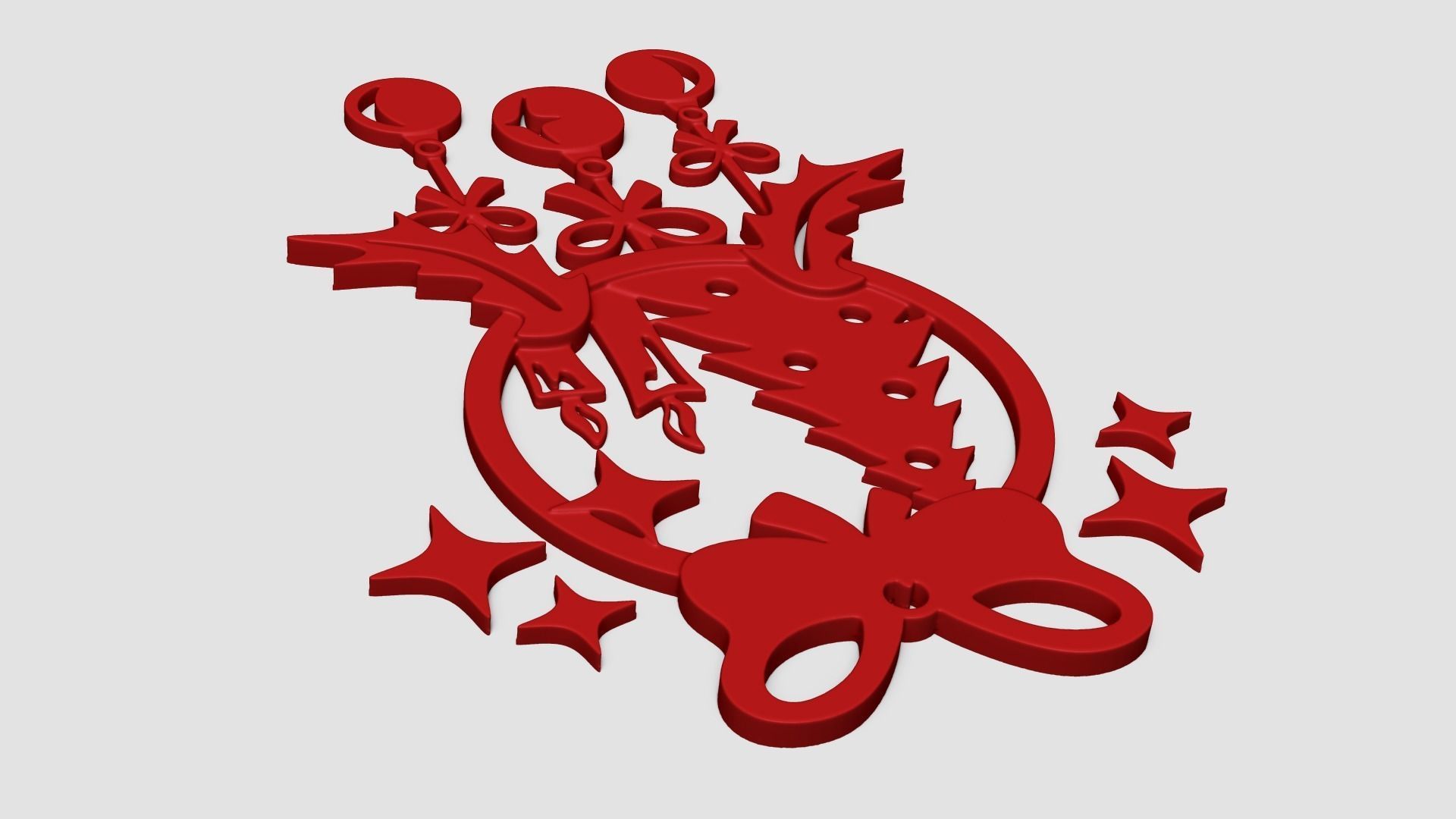 Christmas Garland Panel A01 - Door Wall Decoration 3D print model_11