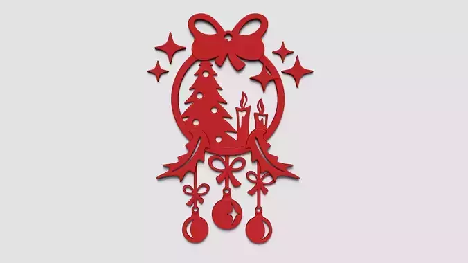 Christmas Garland Panel A01 - Door Wall Decoration 3D print model