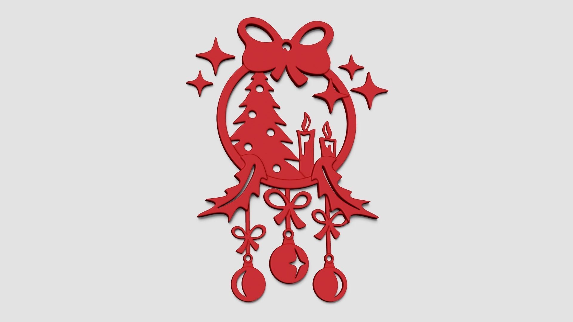 Christmas Garland Panel A01 - Door Wall Decoration 3D print model_1