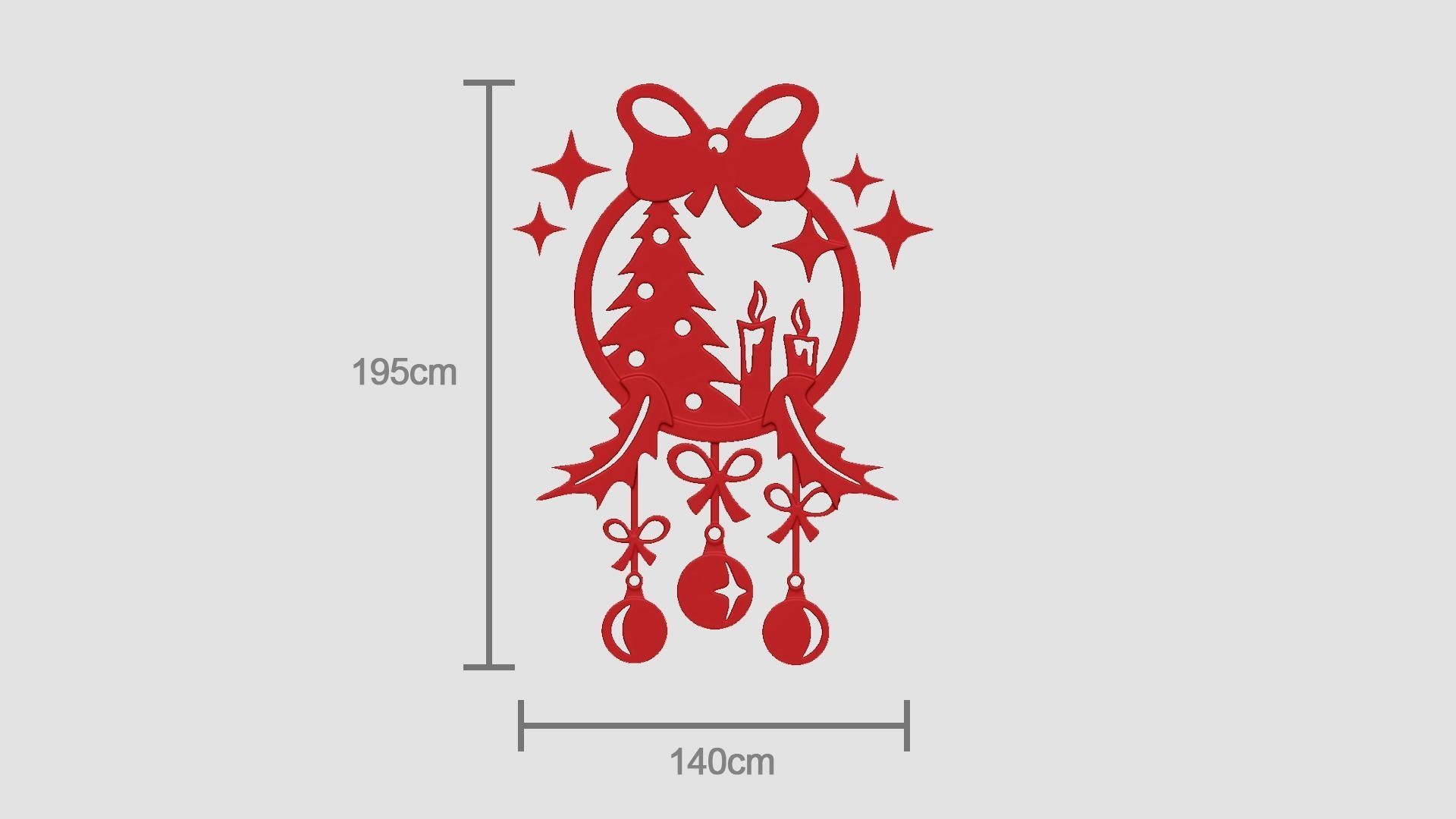 Christmas Garland Panel A01 - Door Wall Decoration 3D print model_14