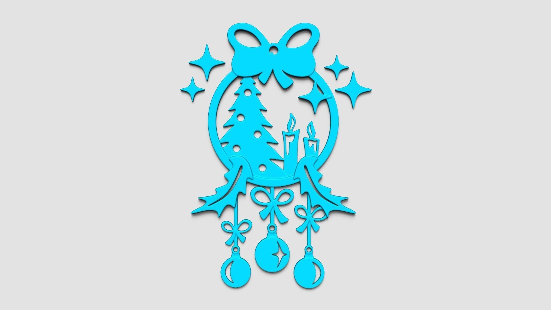 Christmas Garland Panel A01 - Door Wall Decoration 3D print model_10