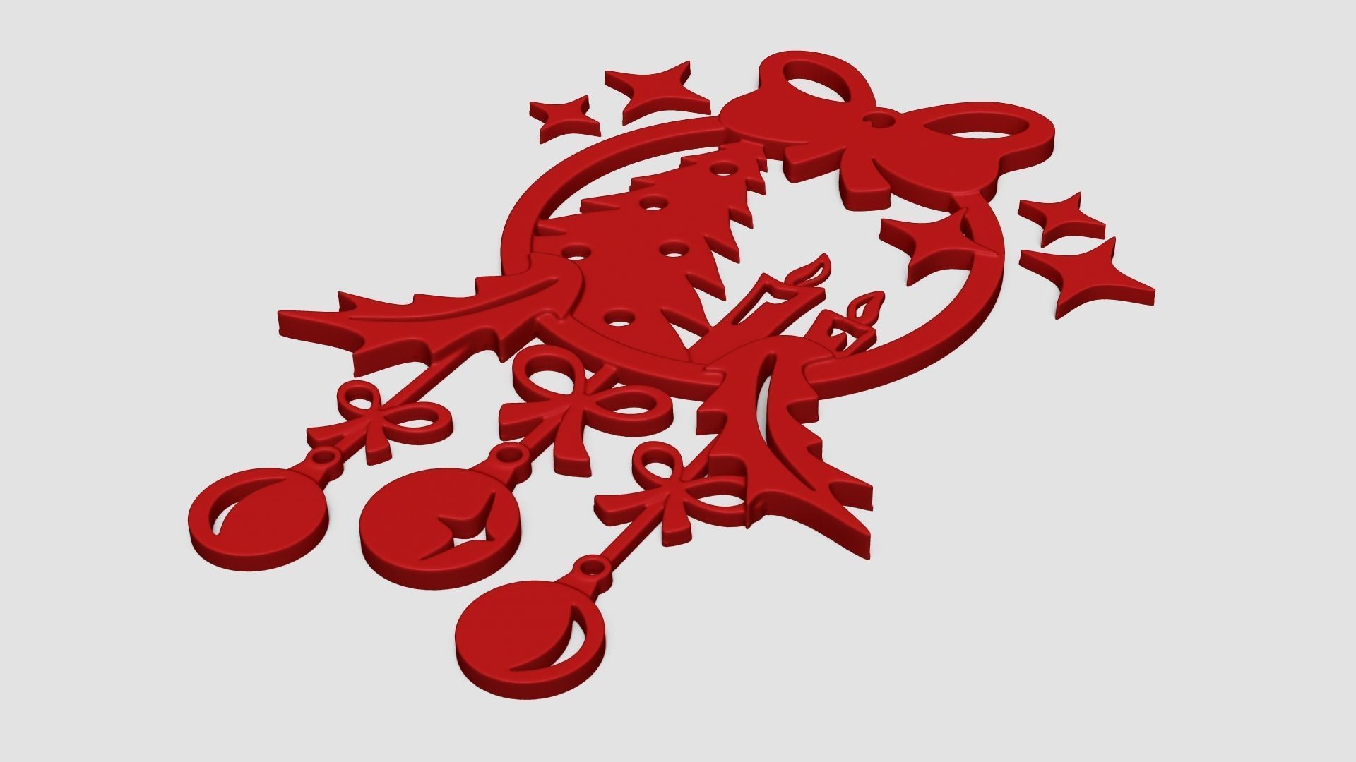 Christmas Garland Panel A01 - Door Wall Decoration 3D print model_8