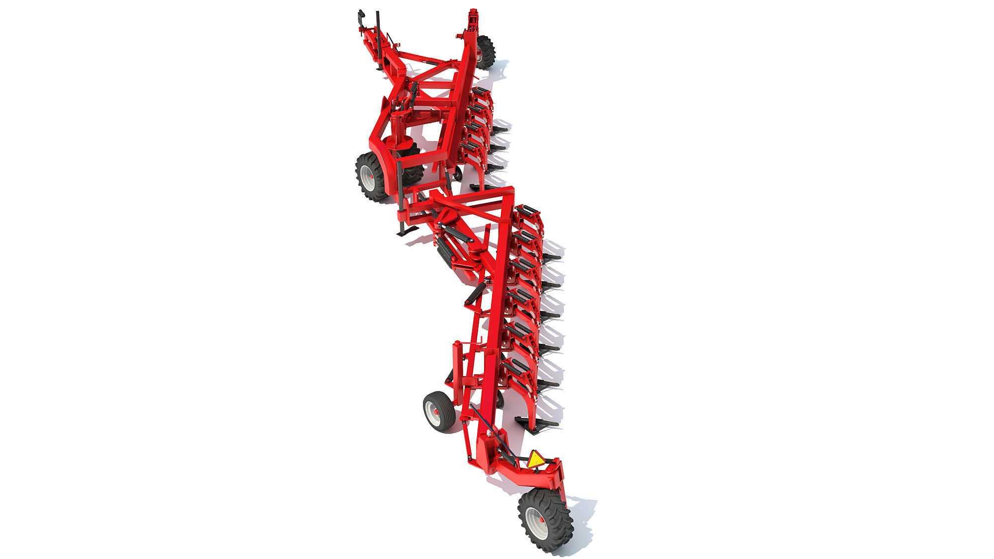 Semi Mounted Farm Plough 3D model_3