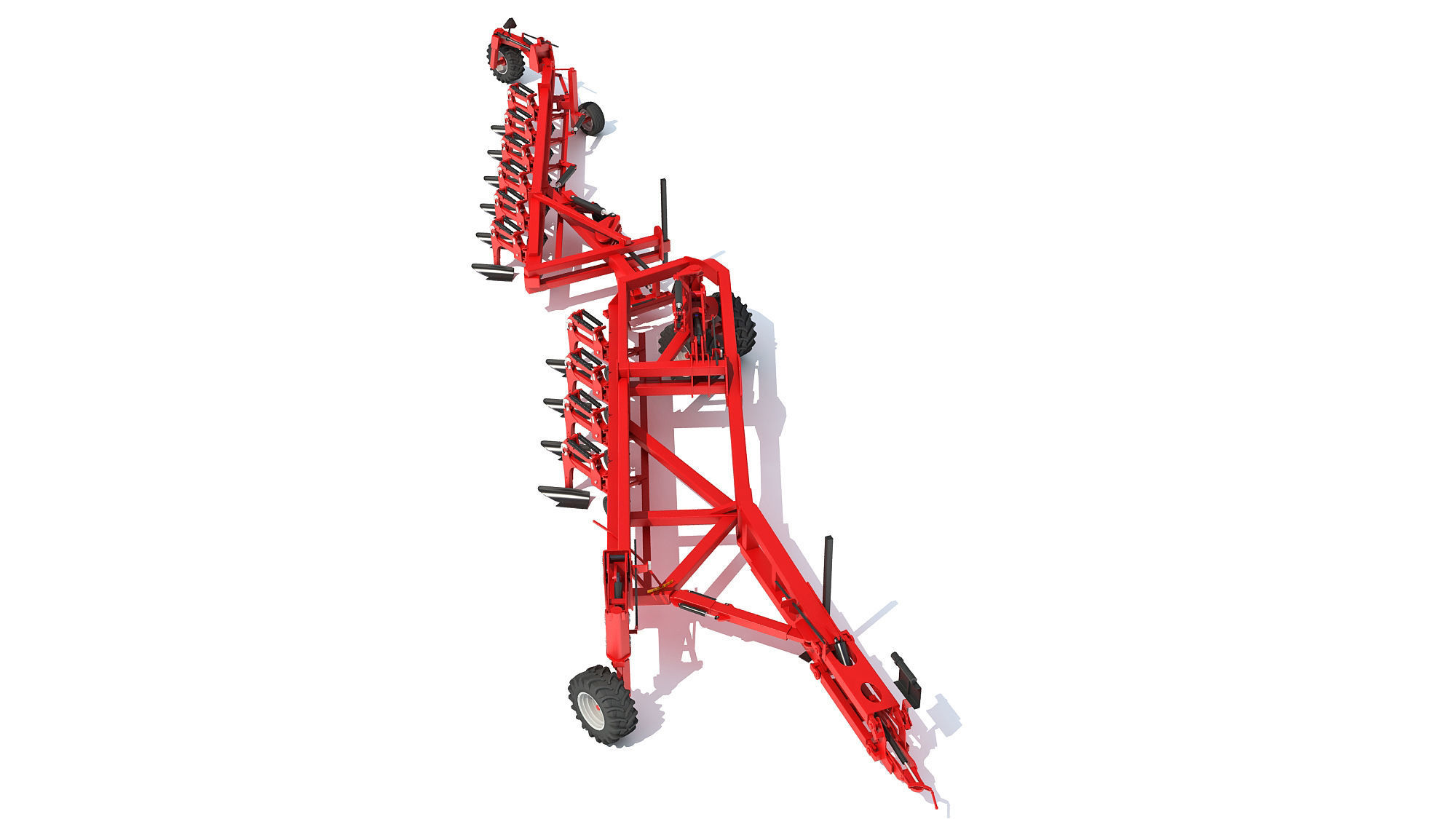 Semi Mounted Farm Plough 3D model_7