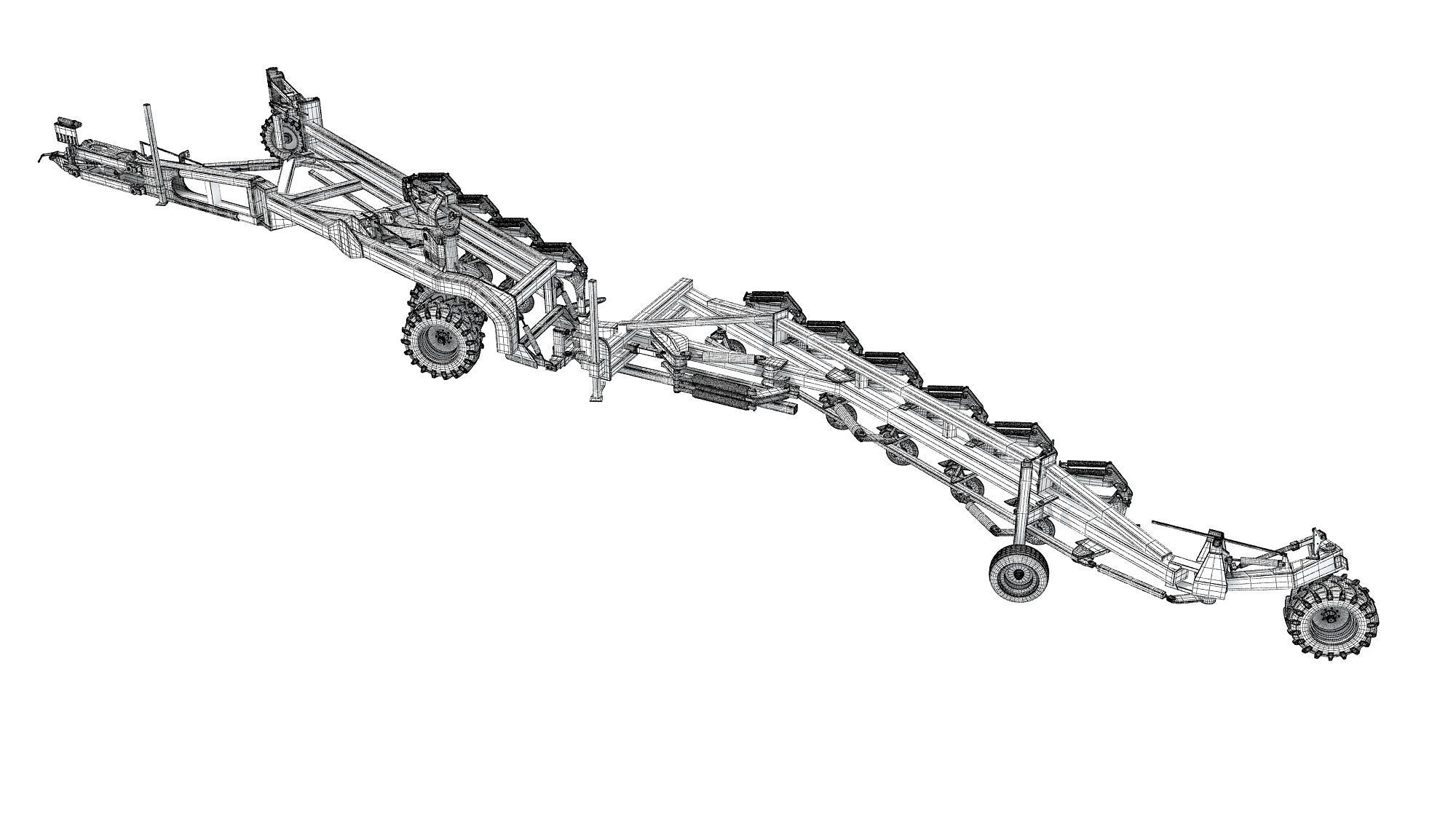 Semi Mounted Farm Plough 3D model_14