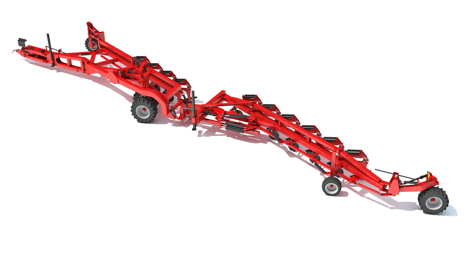 Semi Mounted Farm Plough 3D model_2