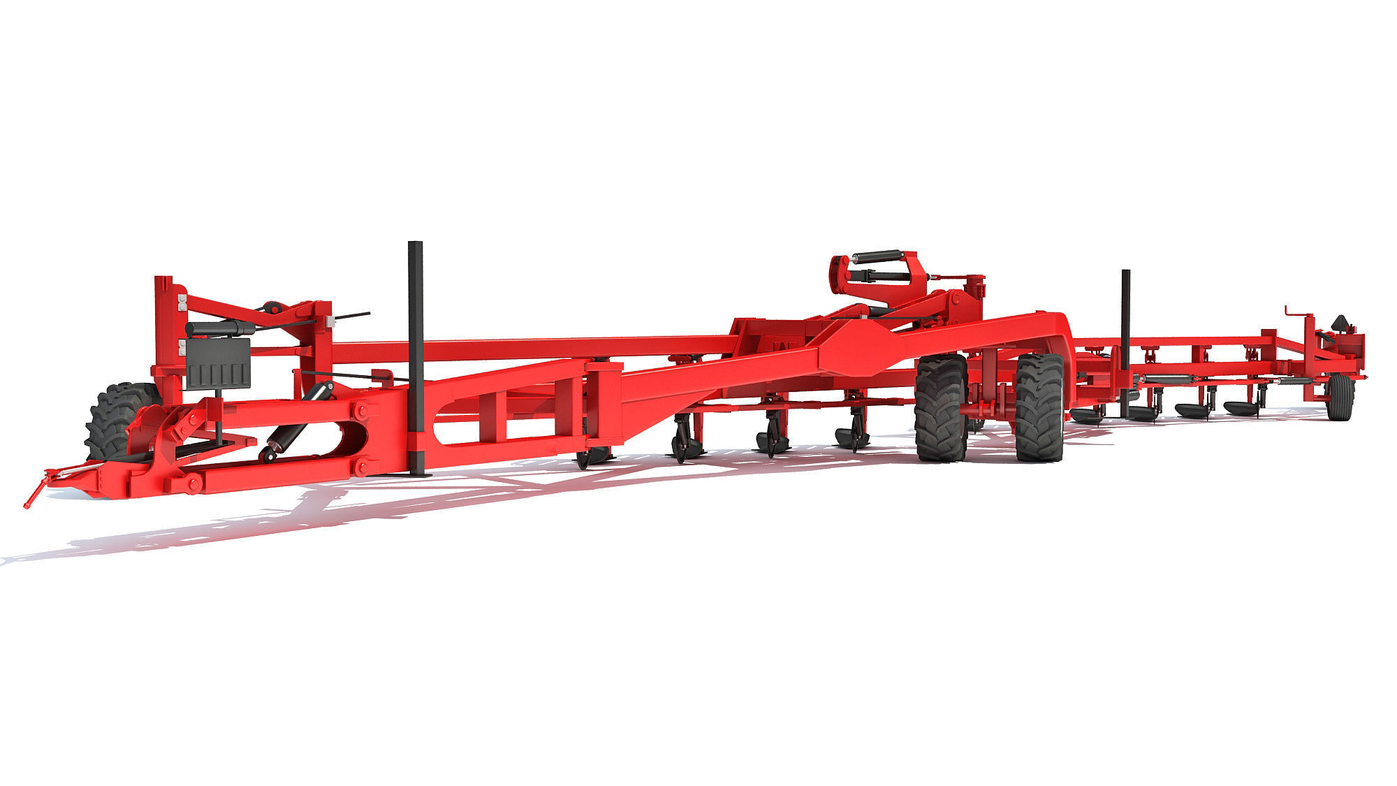 Semi Mounted Farm Plough 3D model_10