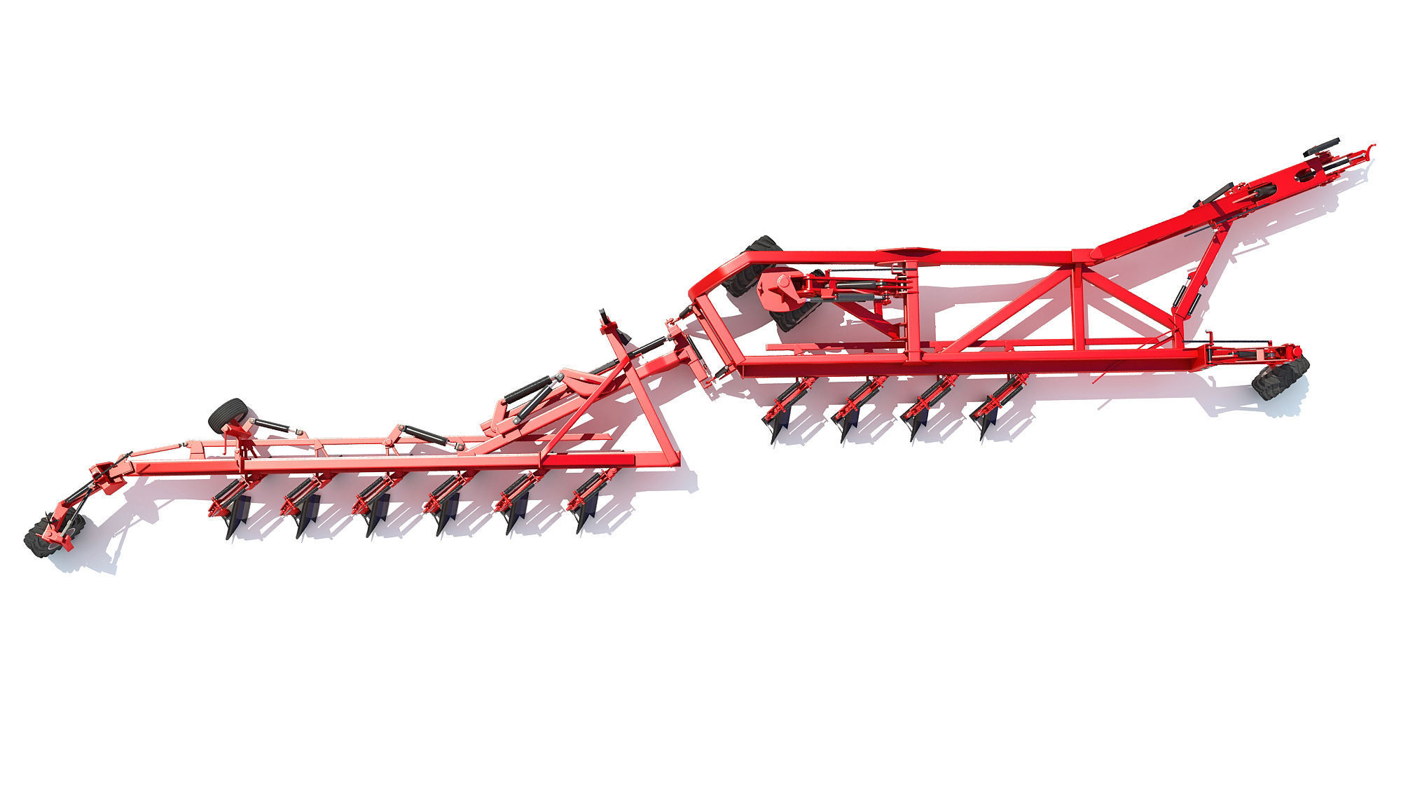Semi Mounted Farm Plough 3D model_8