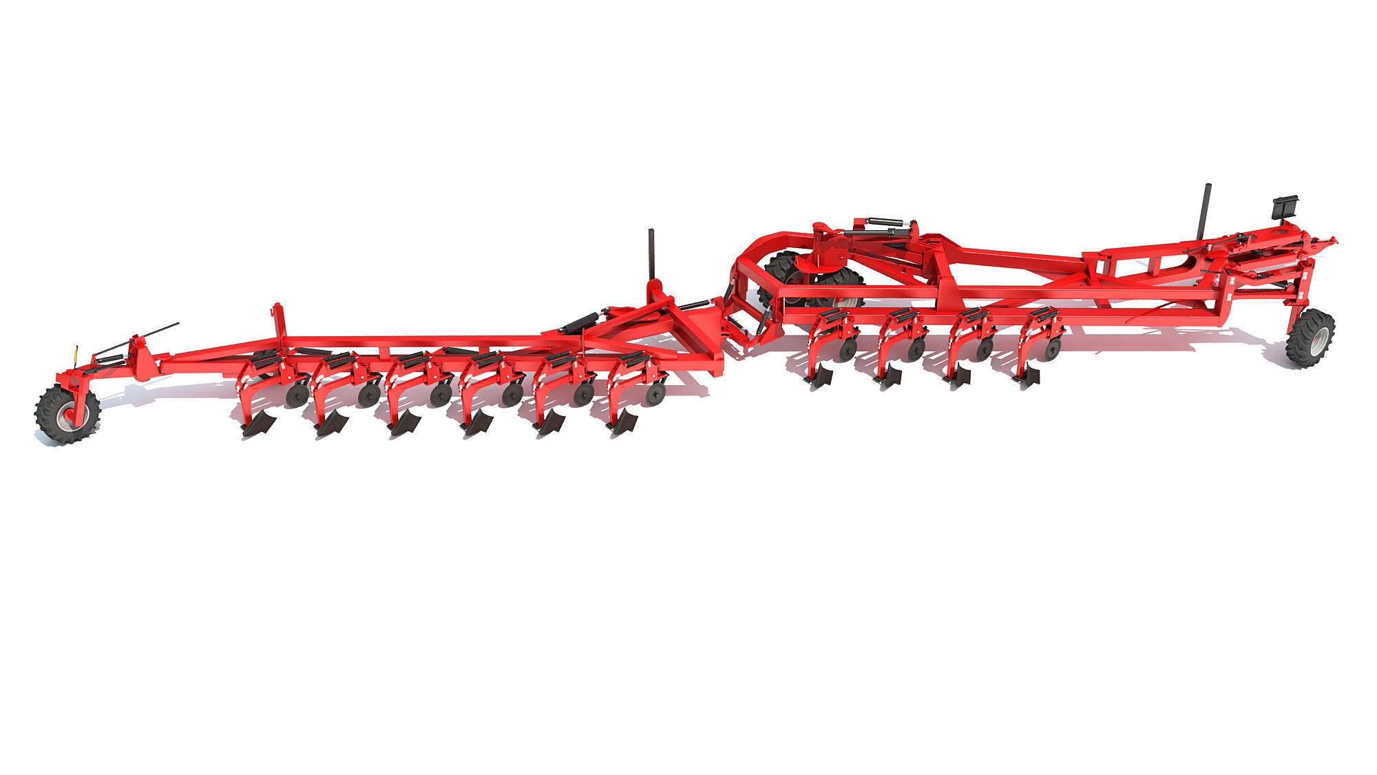 Semi Mounted Farm Plough 3D model_5