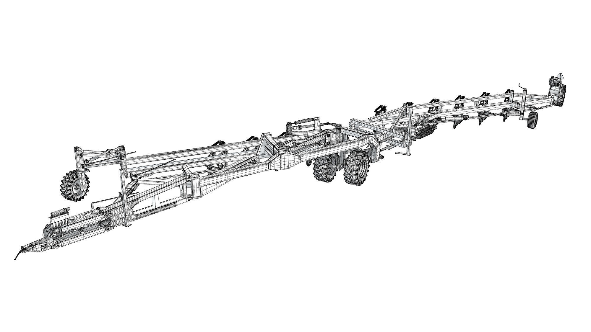 Semi Mounted Farm Plough 3D model_13