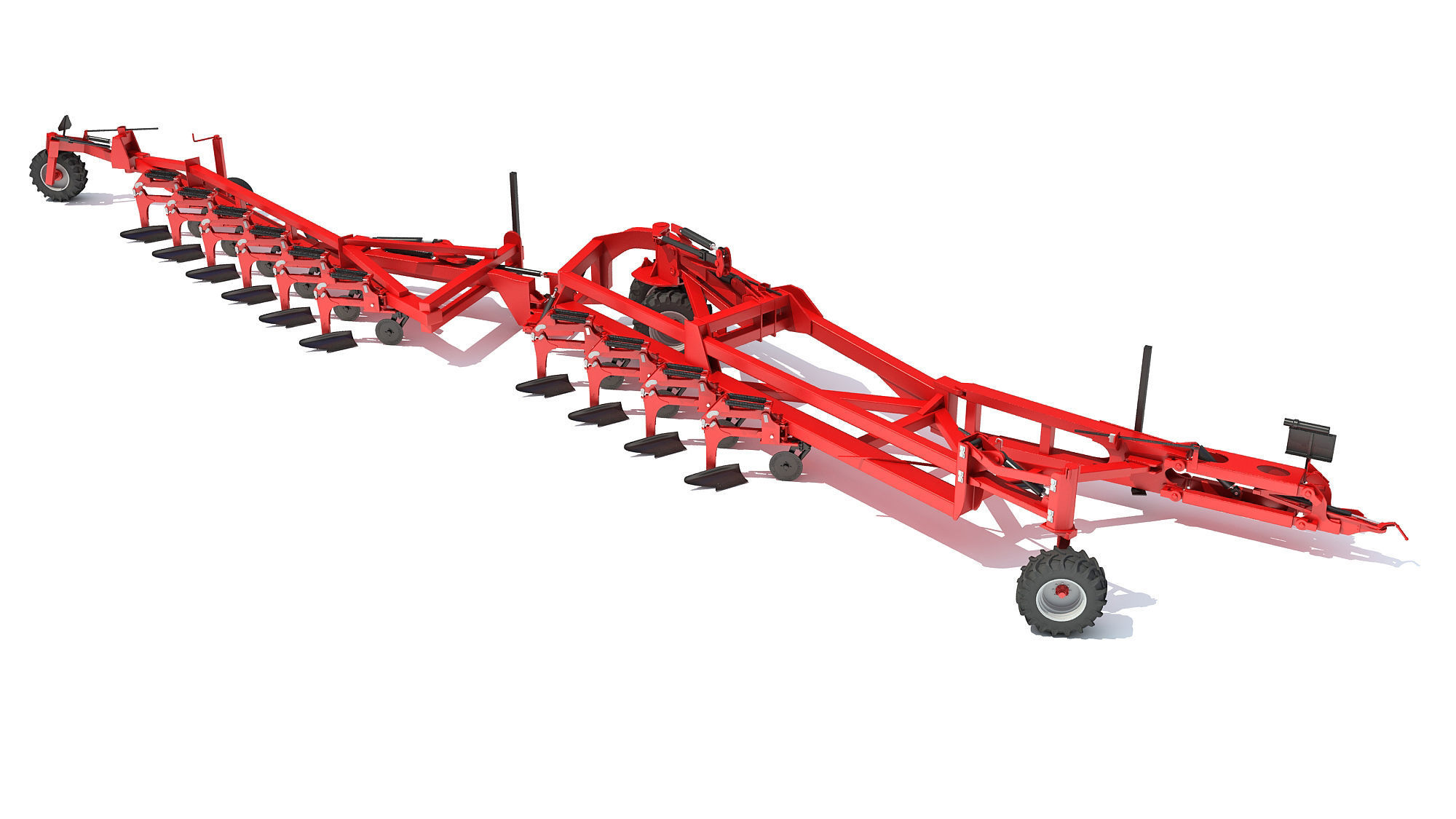Semi Mounted Farm Plough 3D model_6