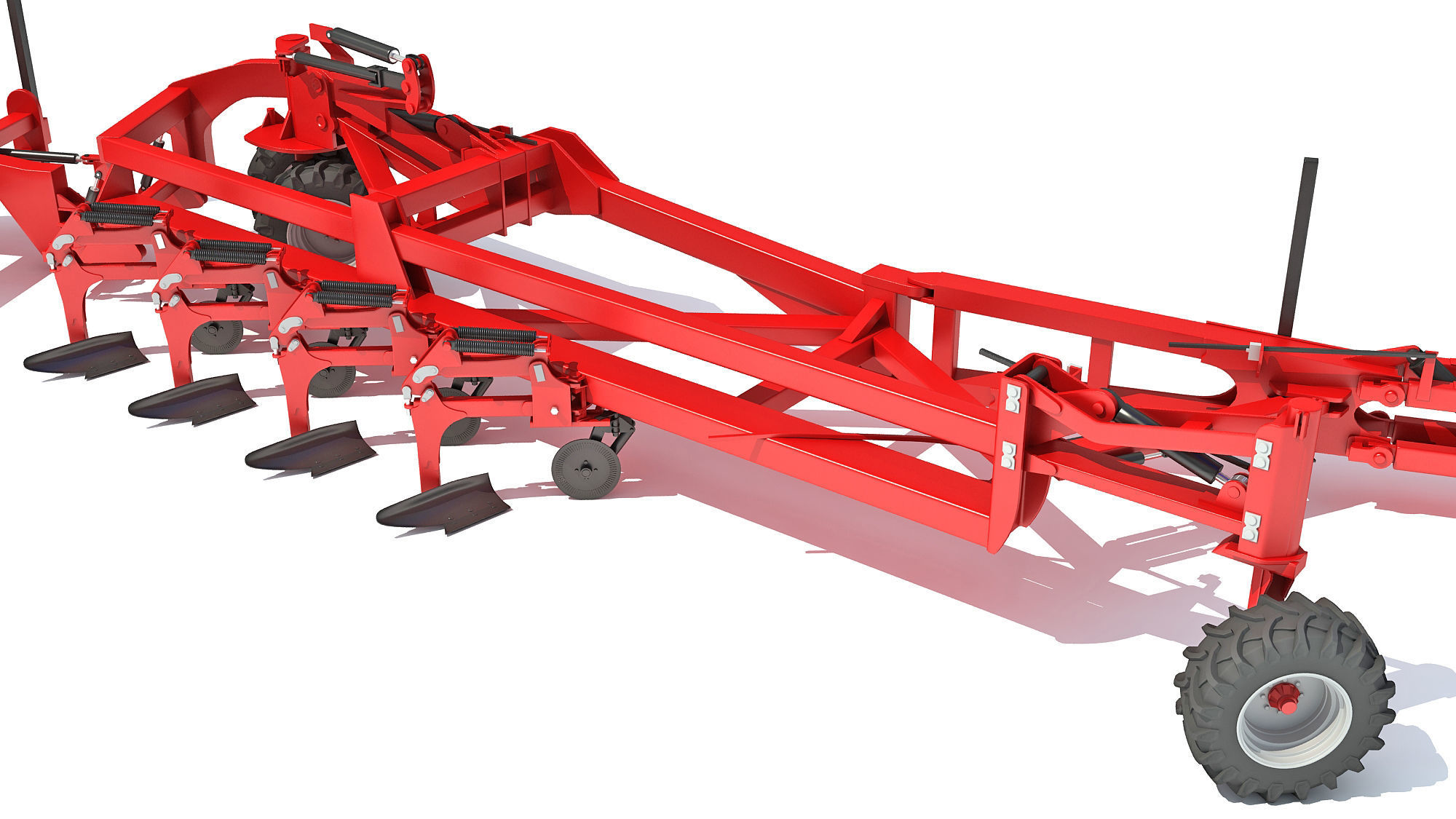 Semi Mounted Farm Plough 3D model_12