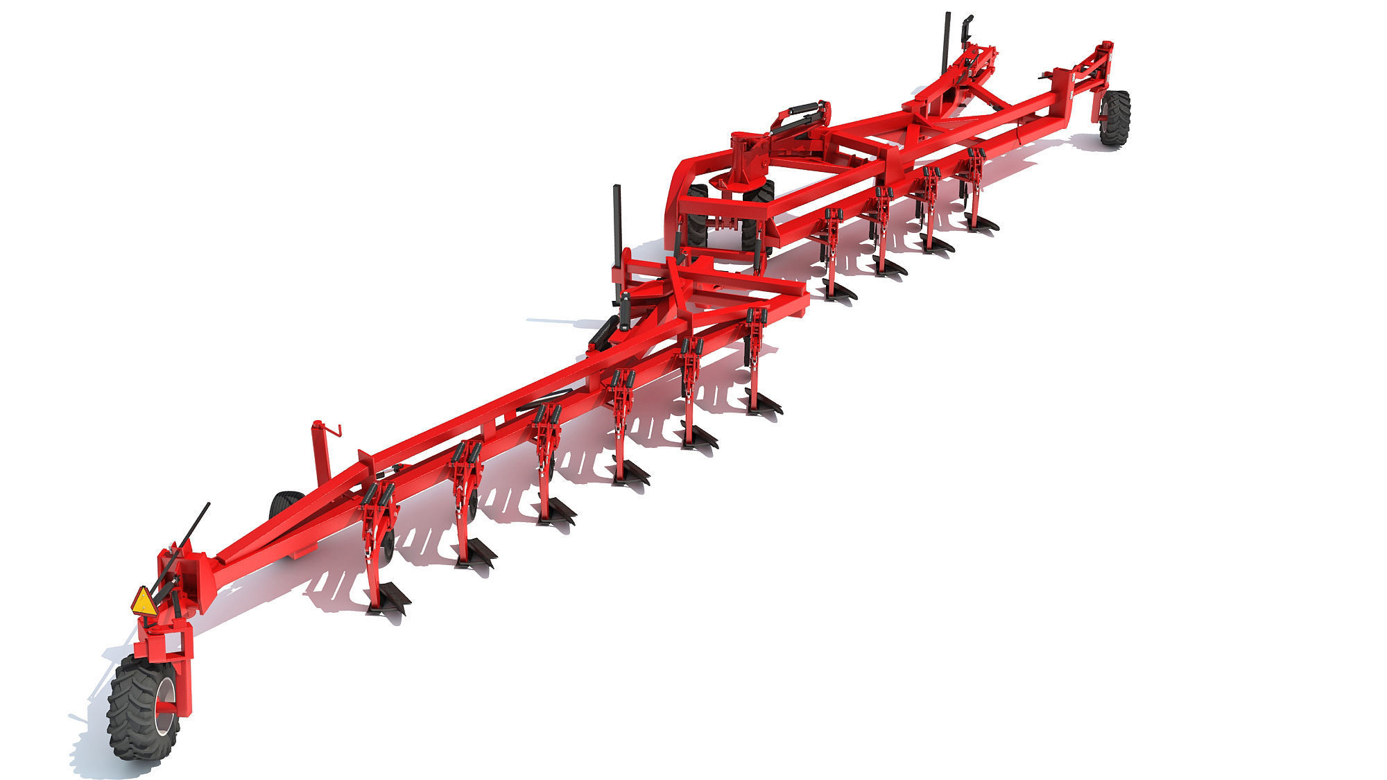 Semi Mounted Farm Plough 3D model_4