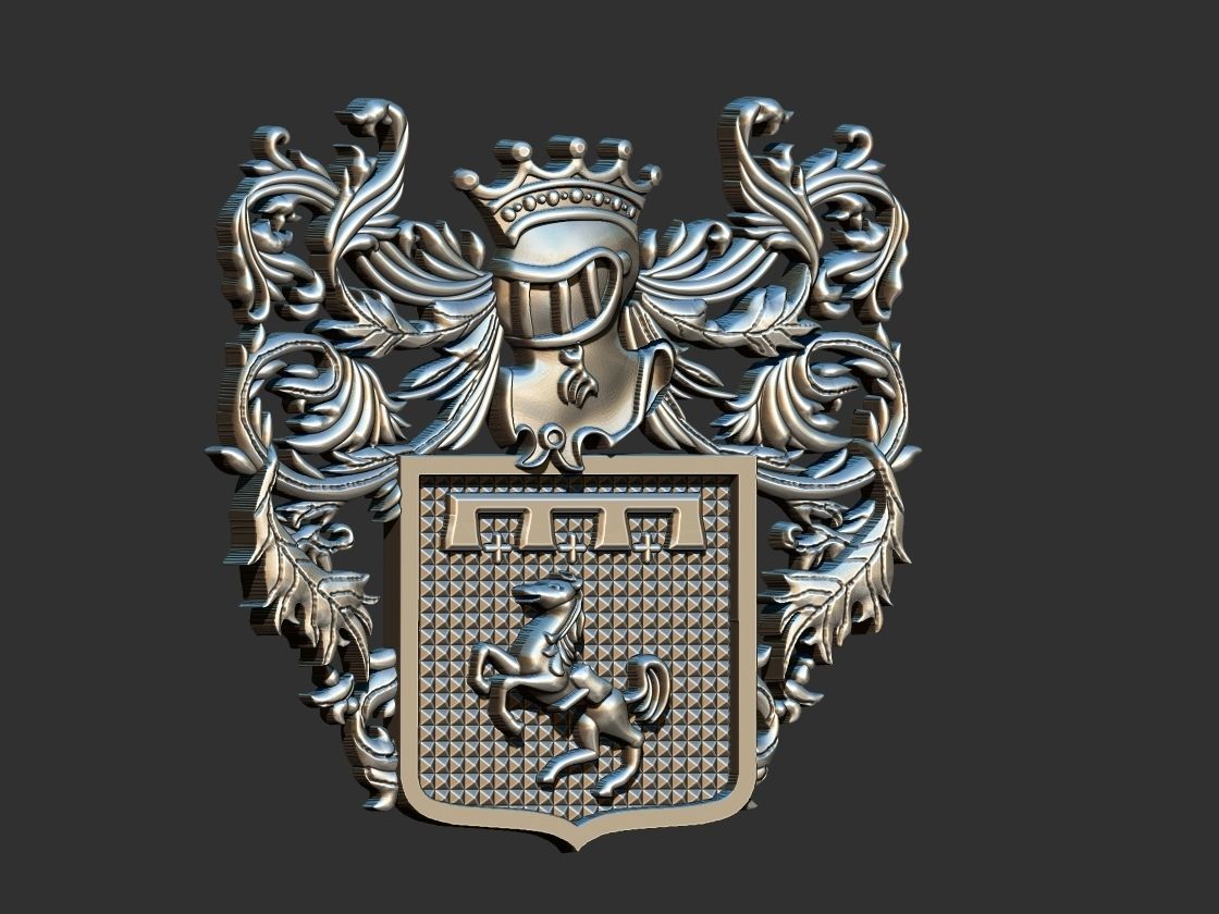 Coat of arms - Horse - Brasao Cavalo 3D print model_1