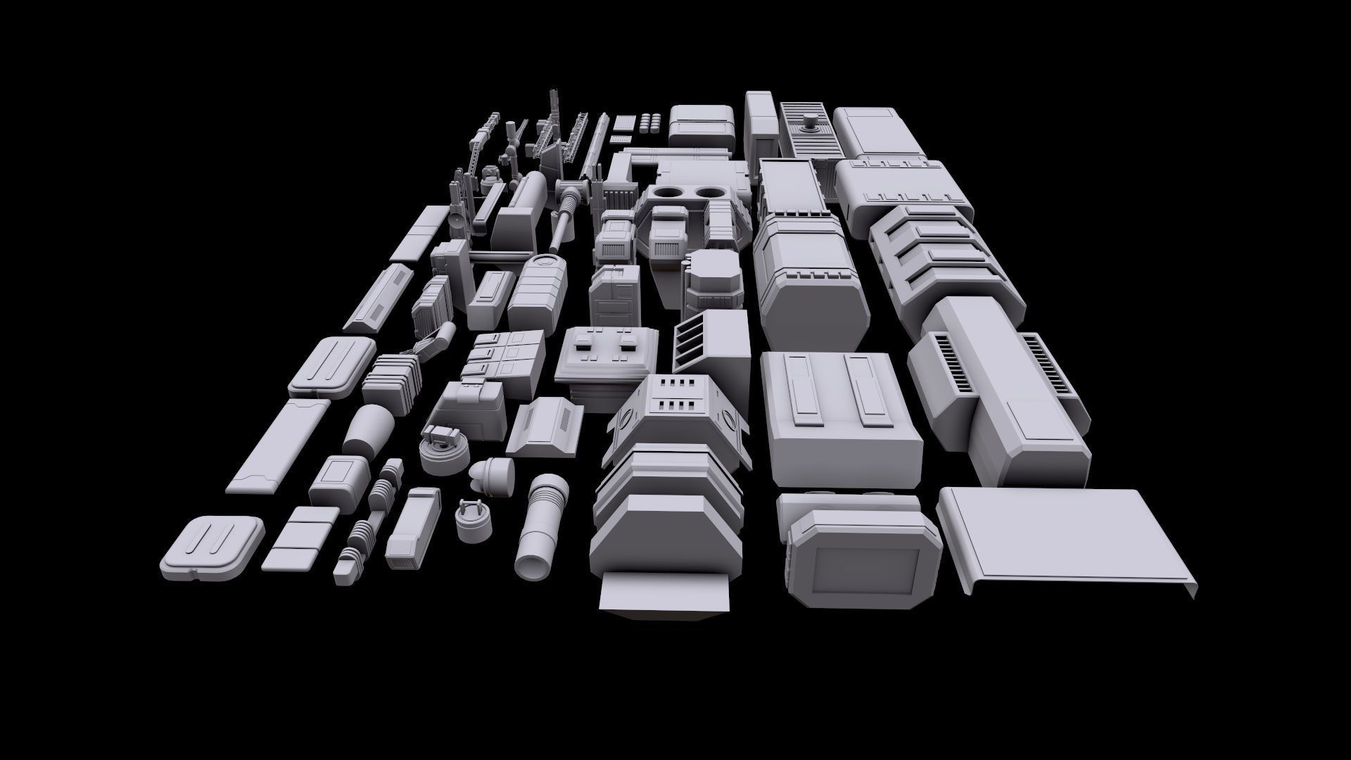 Kitbash Sci-Fi 3D model_3