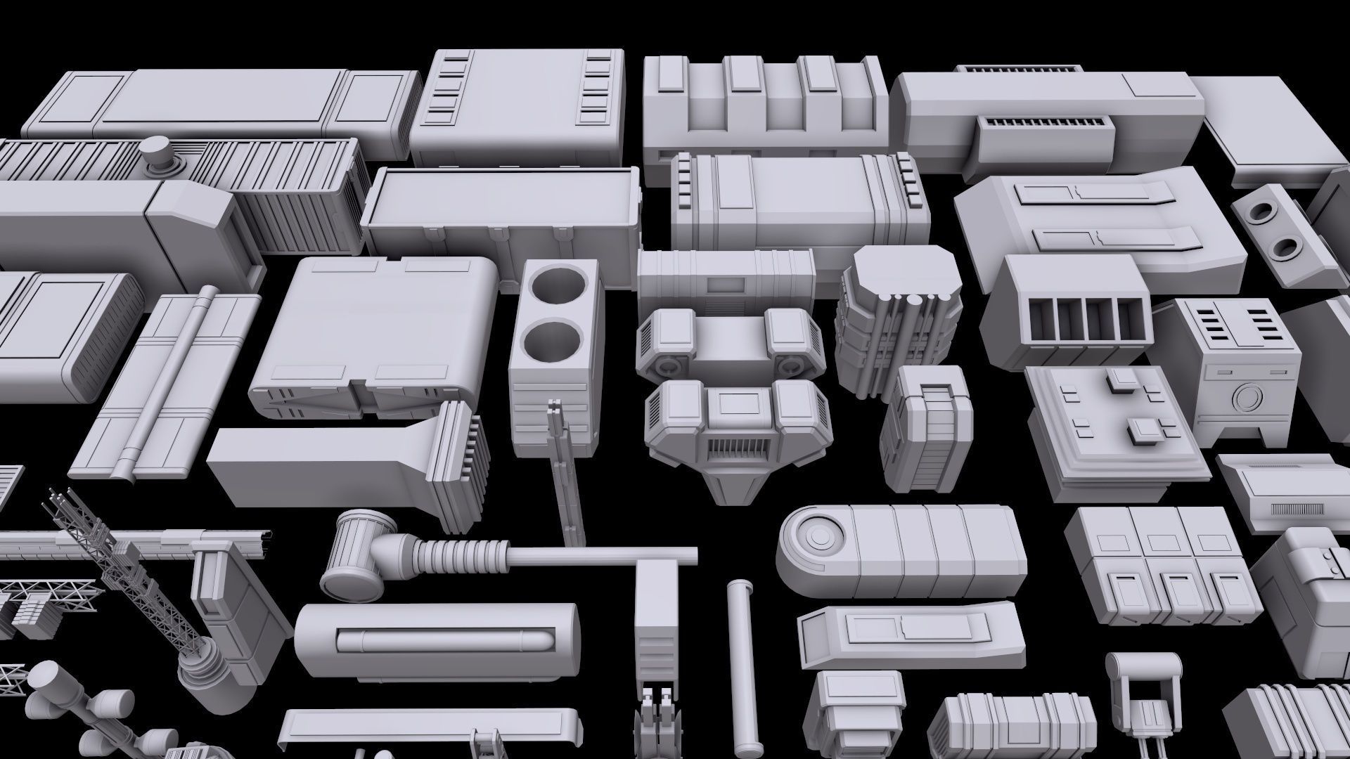 Kitbash Sci-Fi 3D model_9