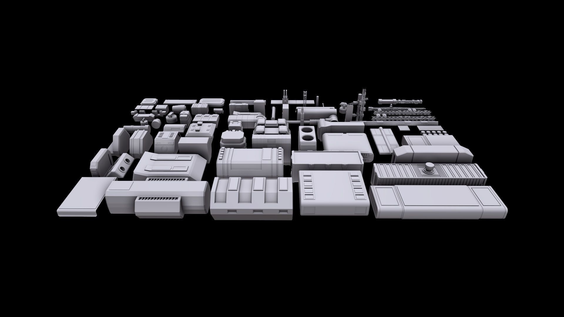 Kitbash Sci-Fi 3D model_4