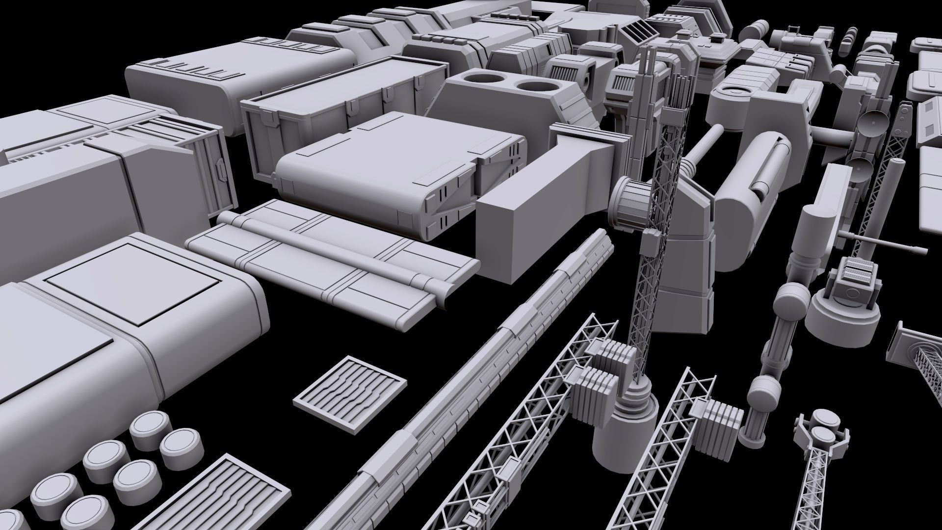 Kitbash Sci-Fi 3D model_11