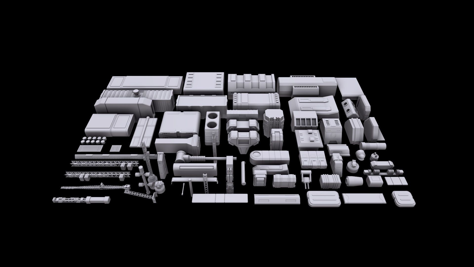 Kitbash Sci-Fi 3D model_1