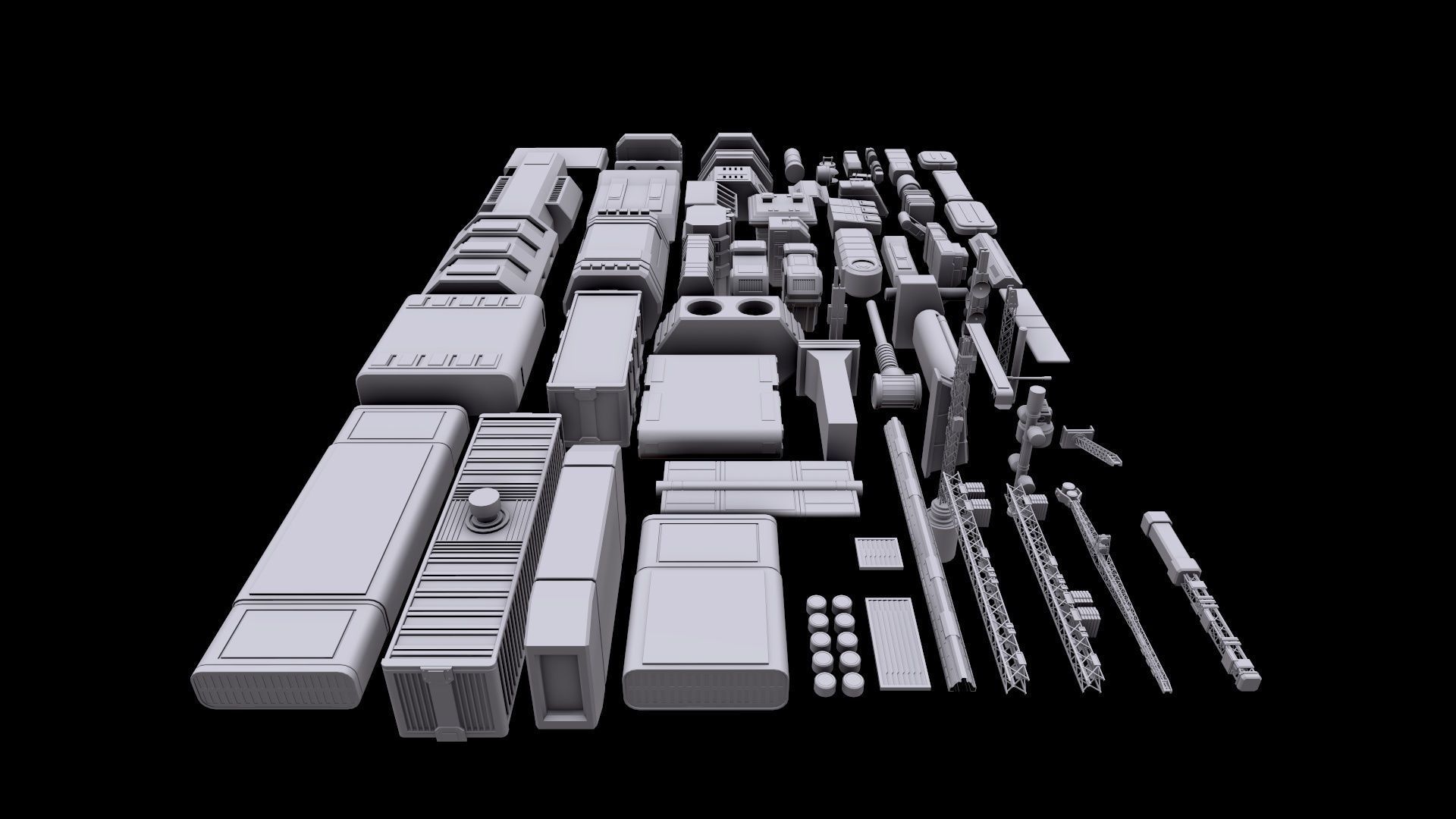 Kitbash Sci-Fi 3D model_5