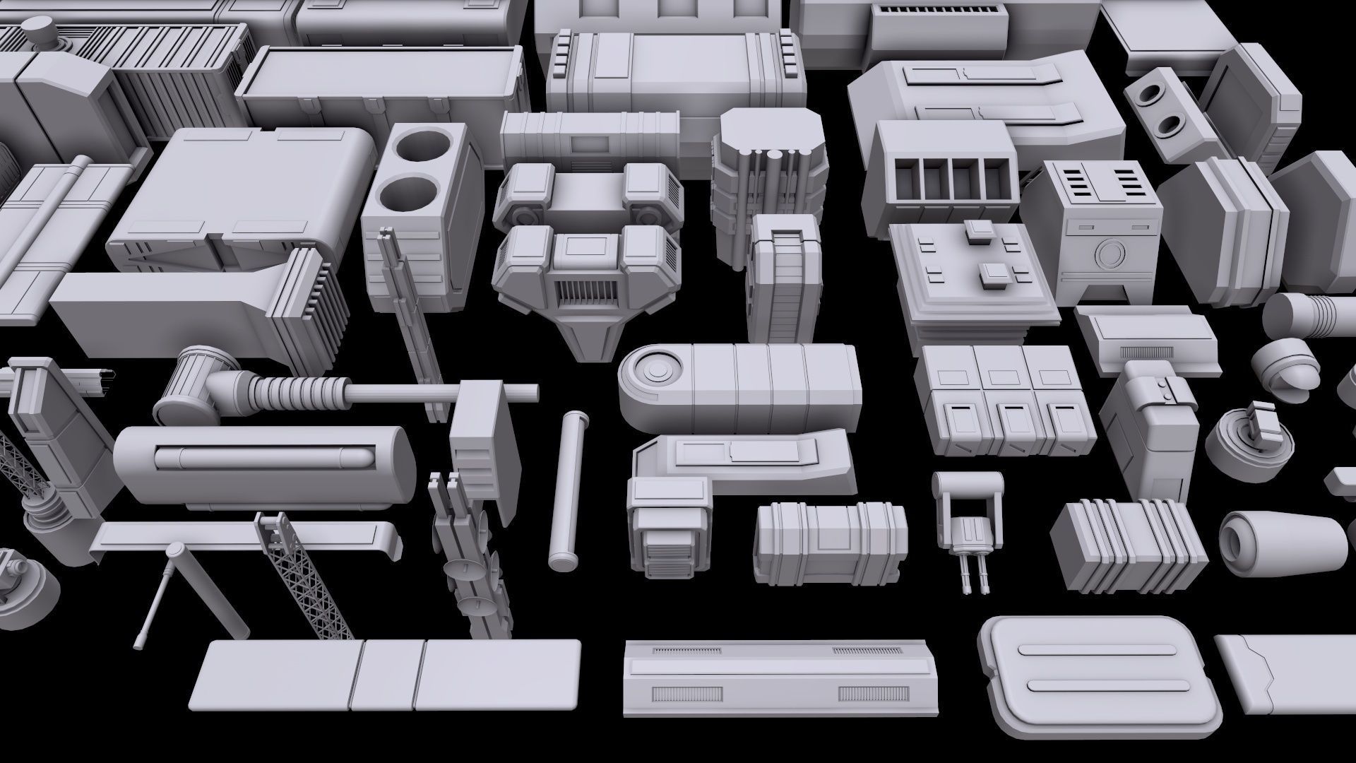 Kitbash Sci-Fi 3D model_7