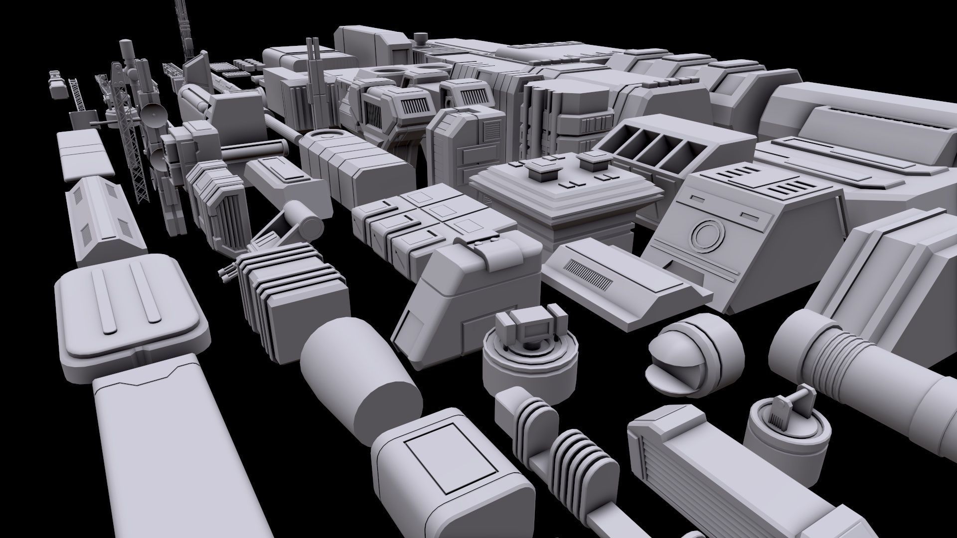 Kitbash Sci-Fi 3D model_10