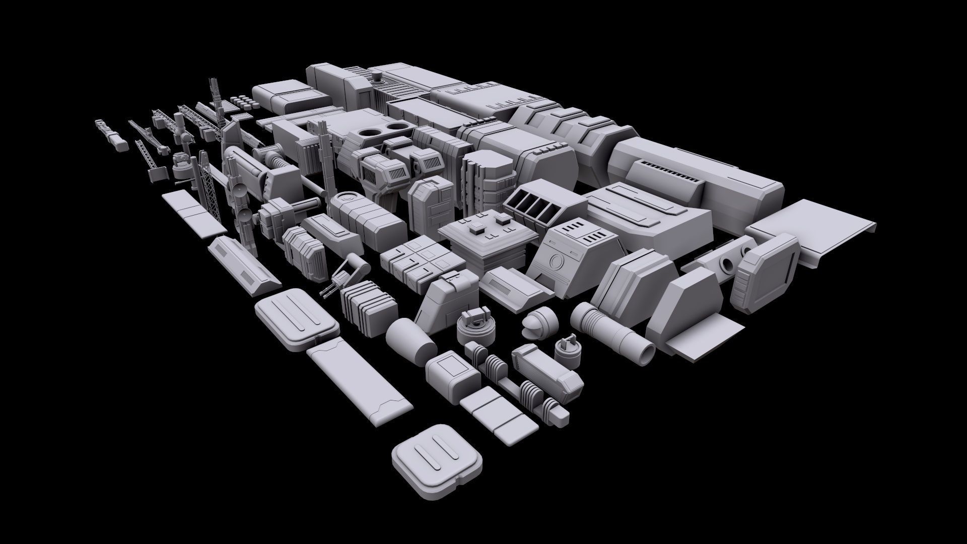 Kitbash Sci-Fi 3D model_2