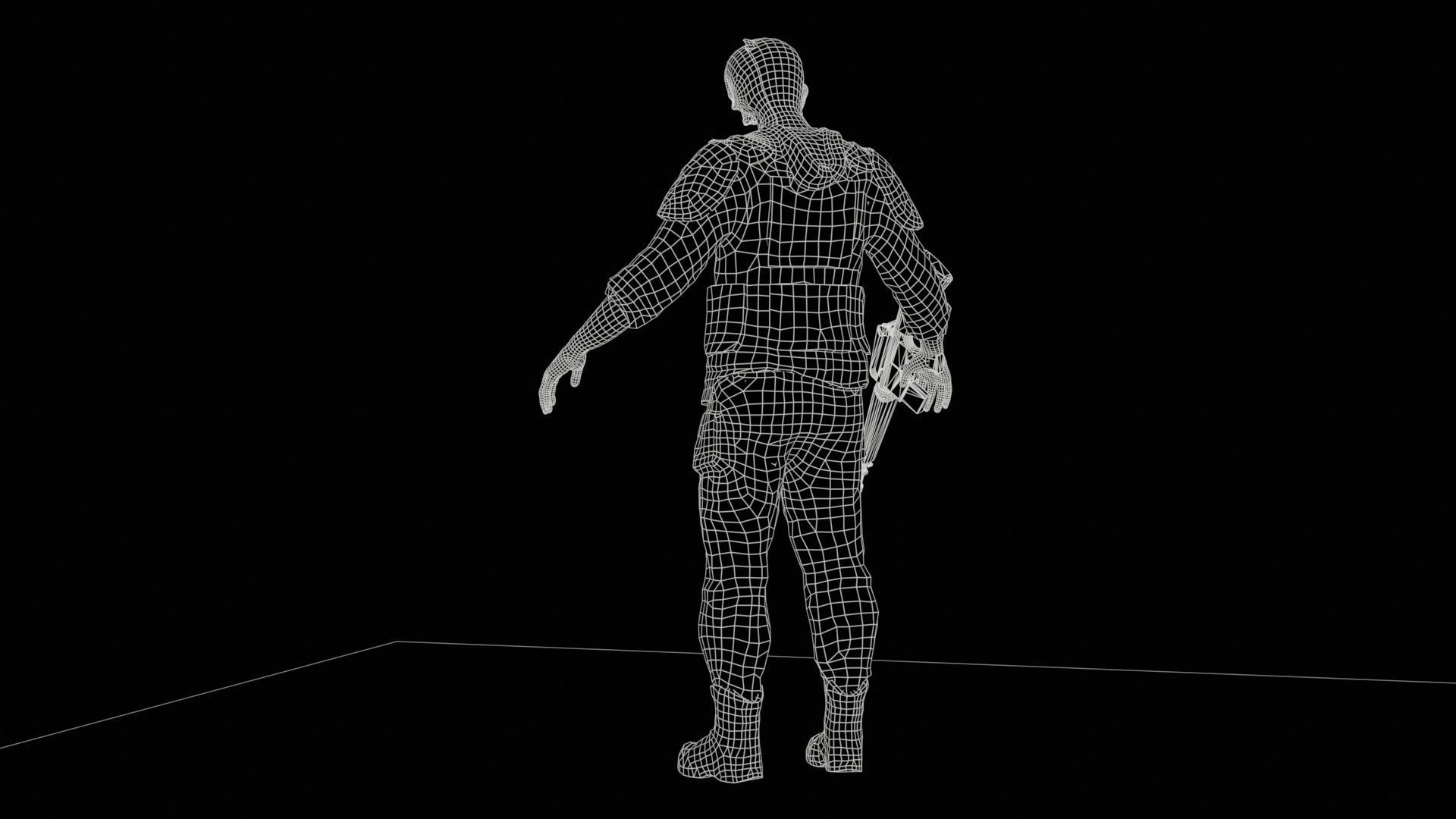 SuperZombie7 Low-poly 3D model_10