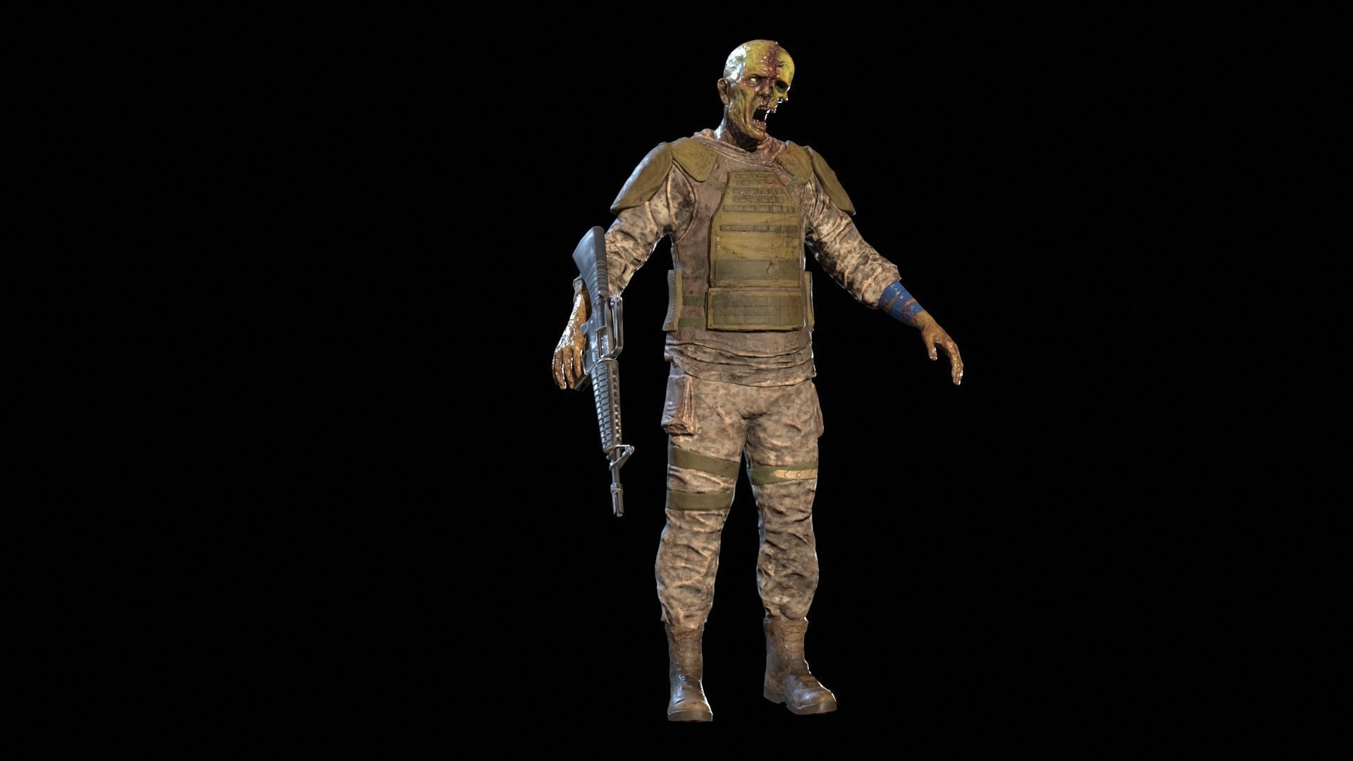 SuperZombie7 Low-poly 3D model_17