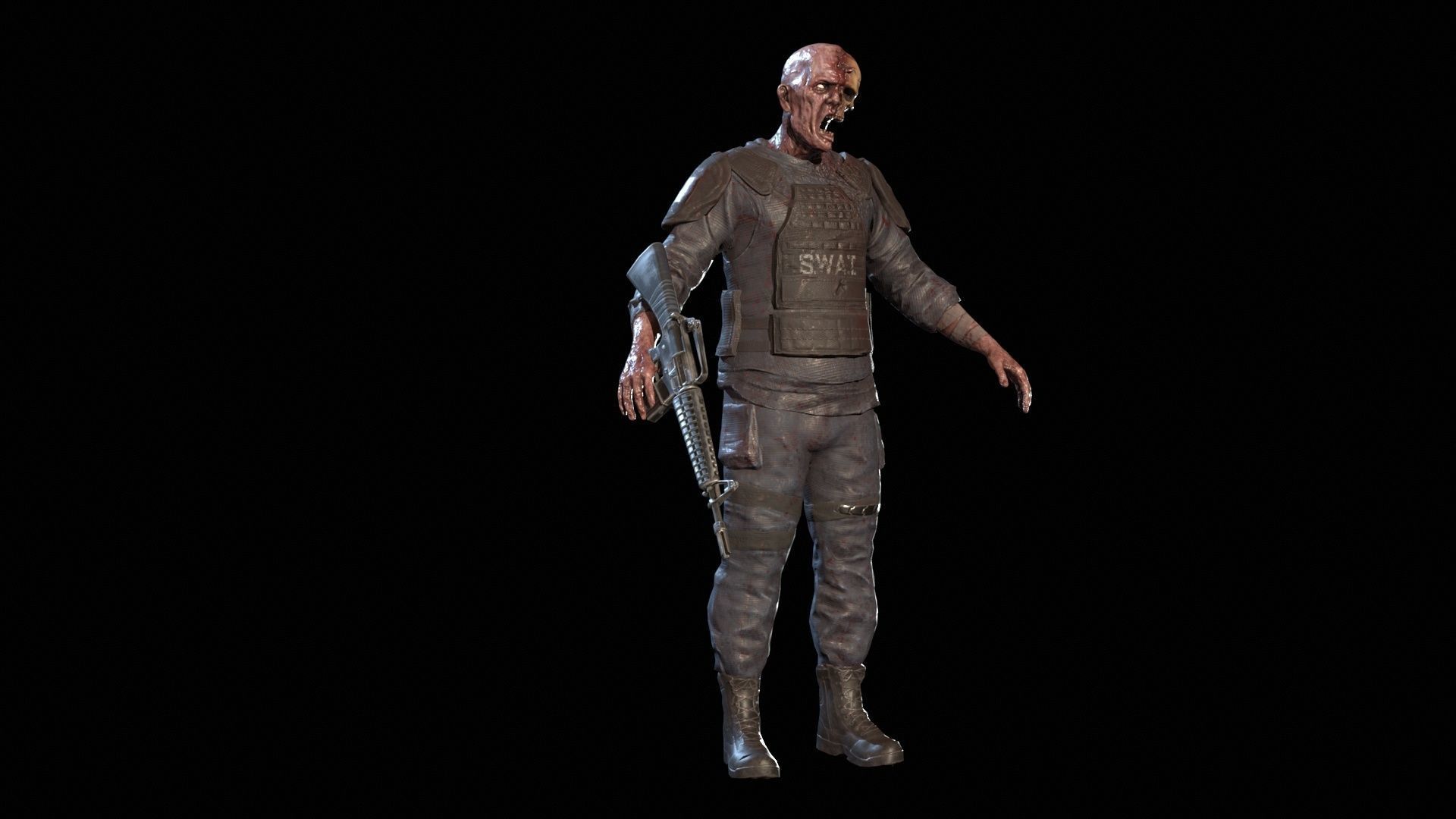 SuperZombie7 Low-poly 3D model_14