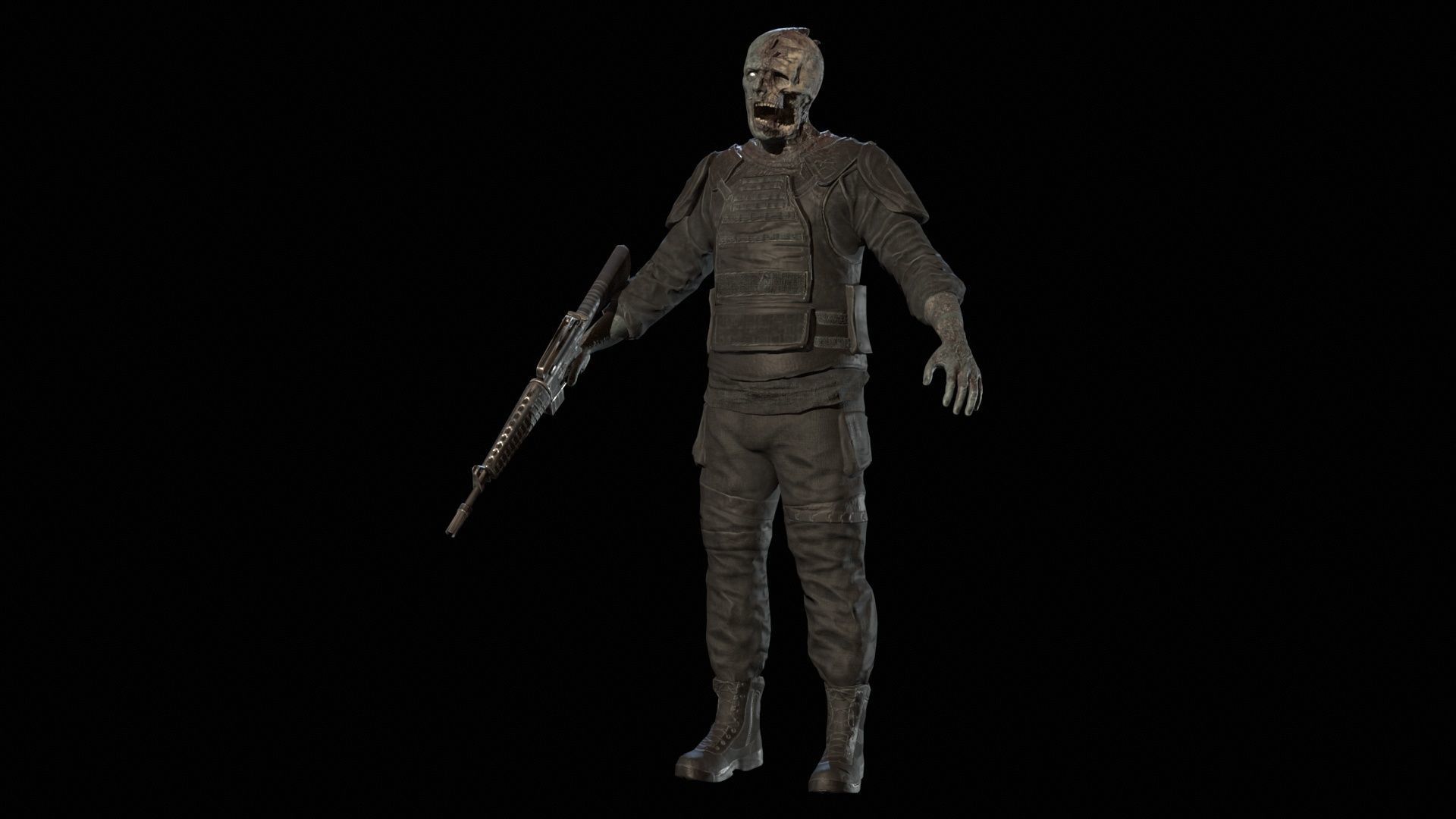 SuperZombie7 Low-poly 3D model_7