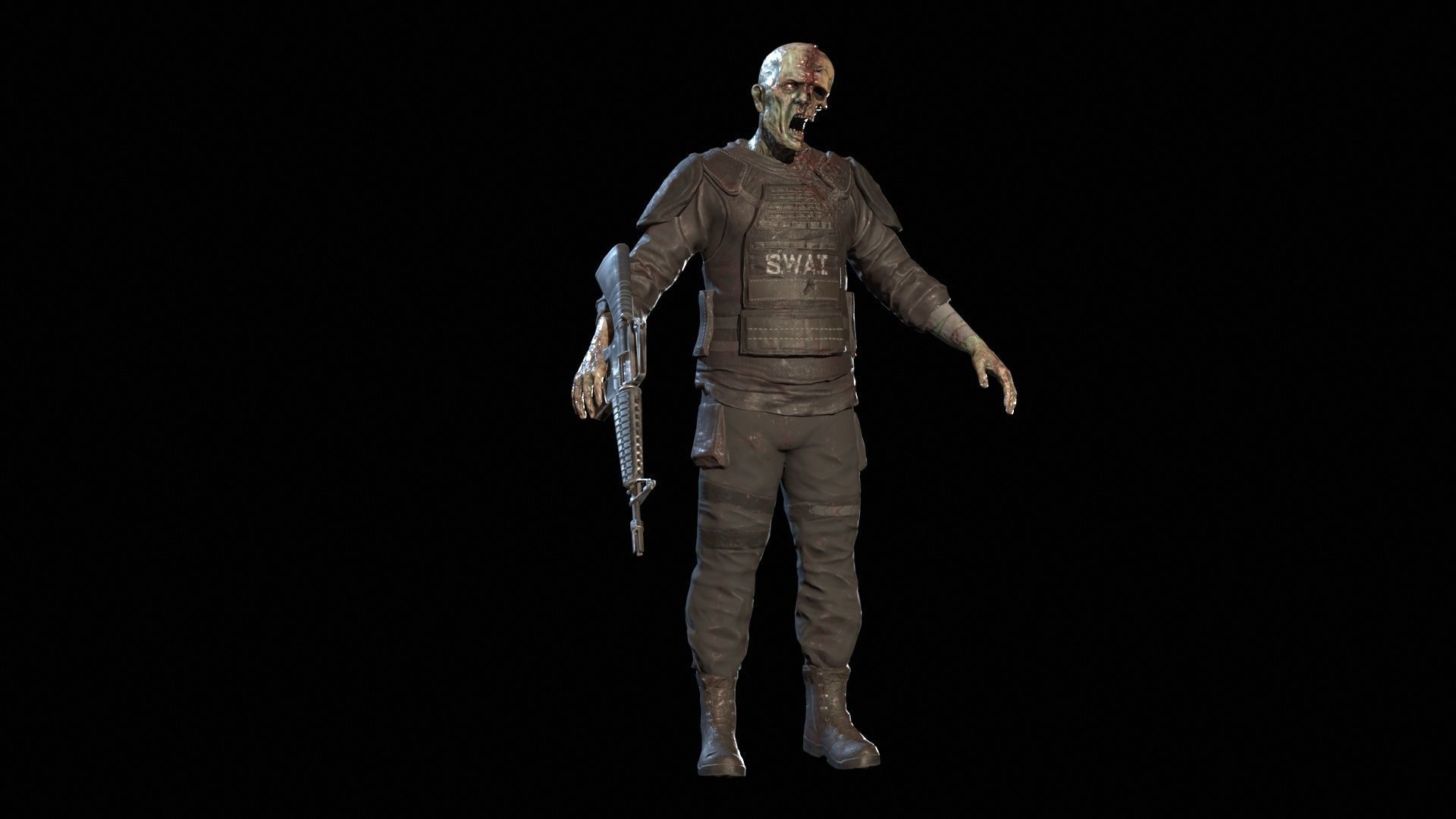 SuperZombie7 Low-poly 3D model_12