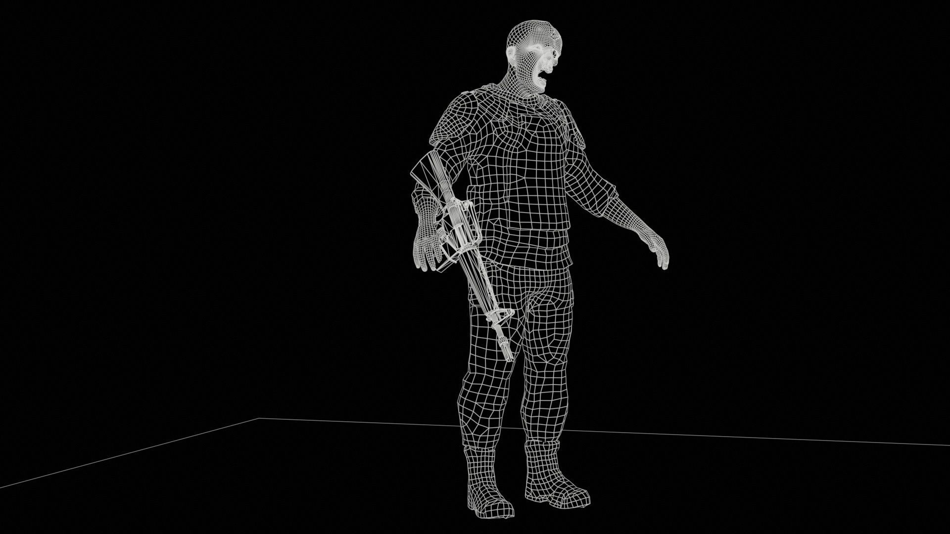 SuperZombie7 Low-poly 3D model_11