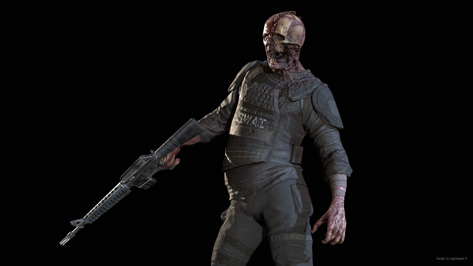 SuperZombie7 Low-poly 3D model_3
