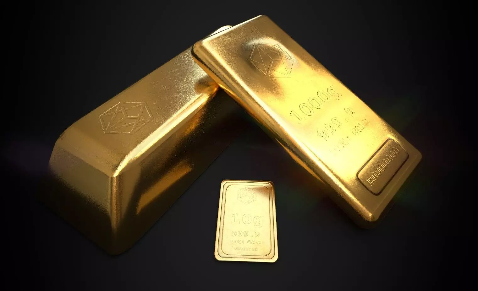 Gold Bars Bundle Low-poly 3D model_0