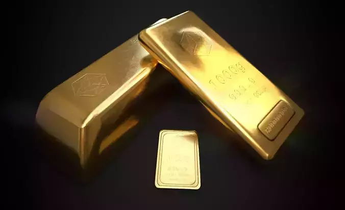 Gold Bars Bundle Low-poly 3D model