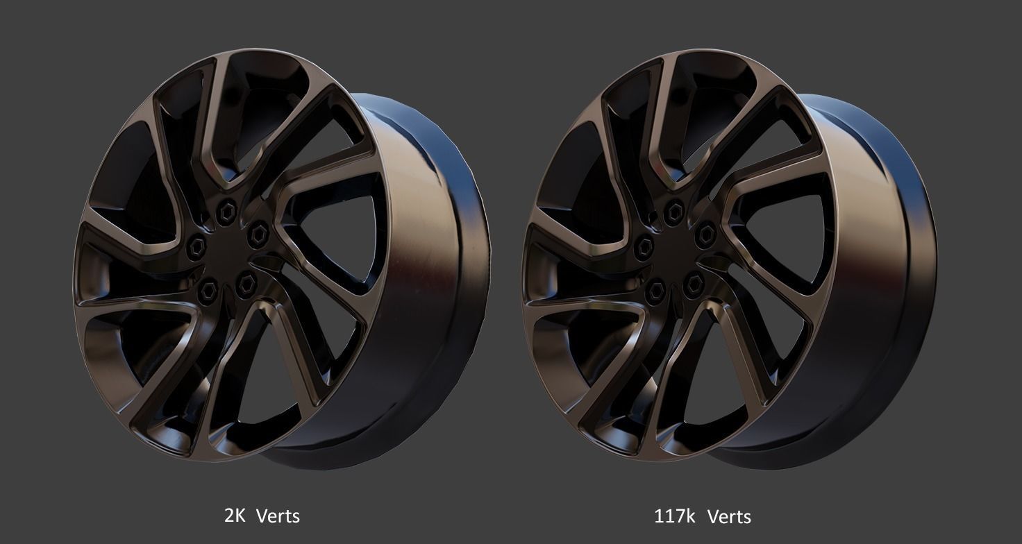 Sport Car Rim 3 Game-Ready 3D Model Low-poly 3D model_10