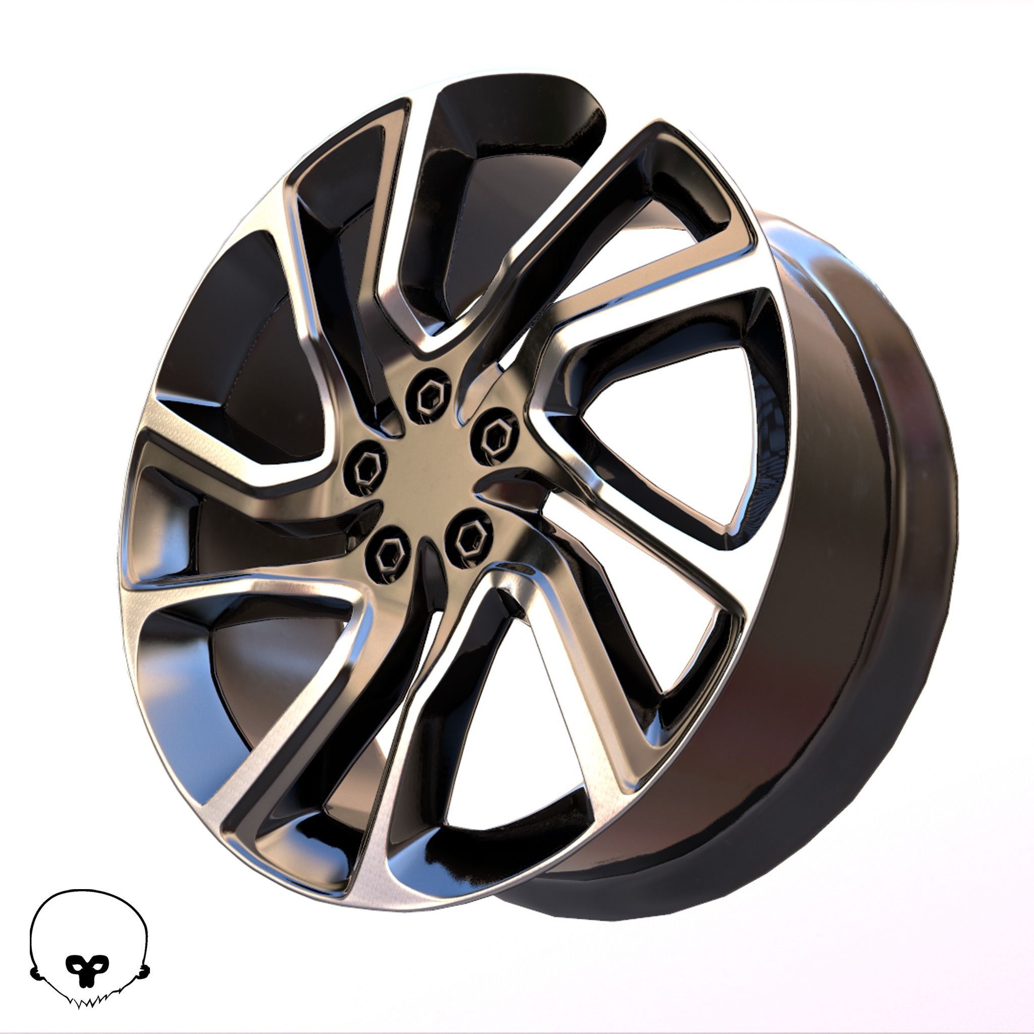 Sport Car Rim 3 Game-Ready 3D Model Low-poly 3D model_11